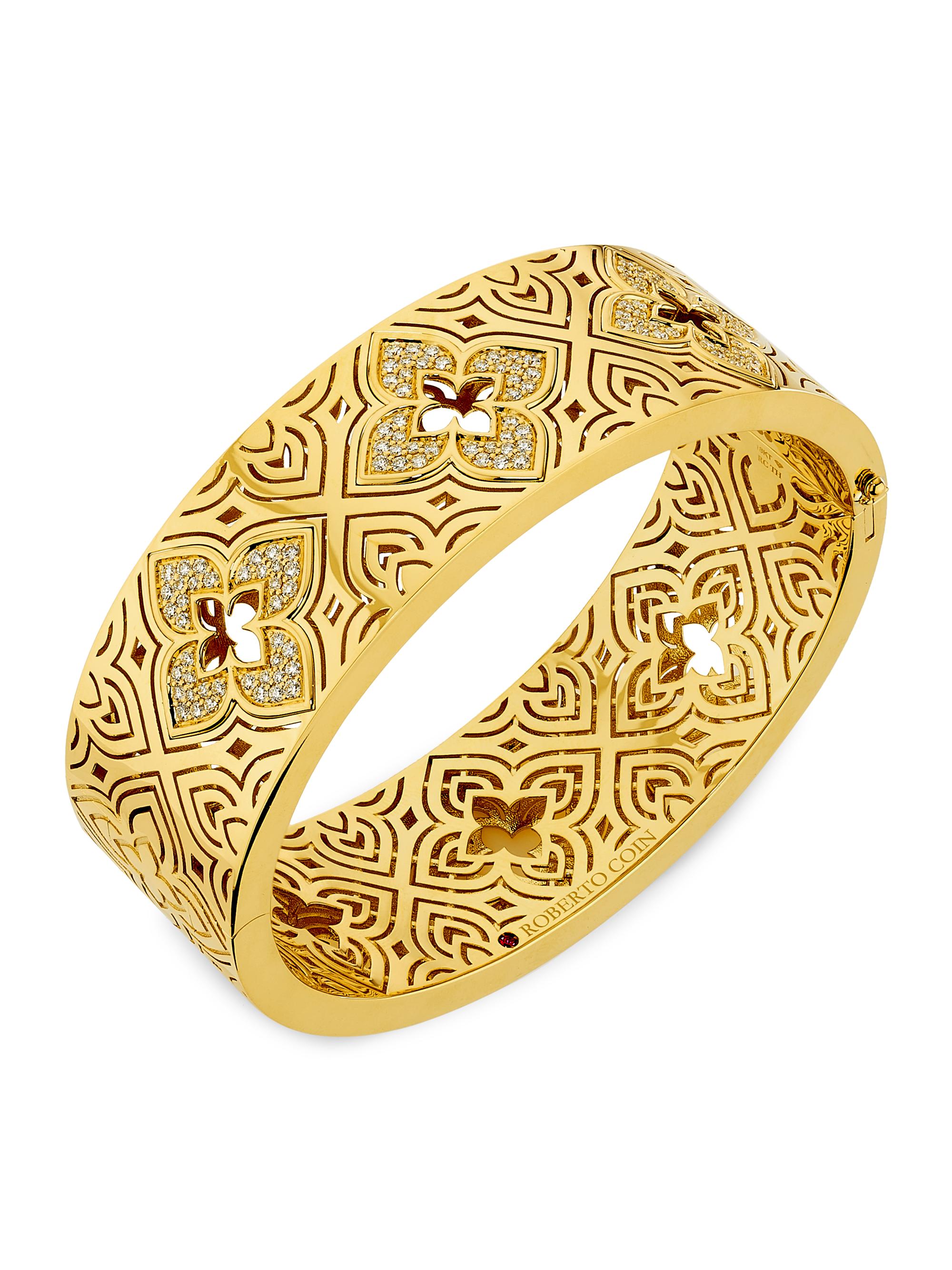 Roberto Coin Women's Venetian Princess 18K Yellow Gold & 0.95 TCW Diamond Bangle - Yellow Gold