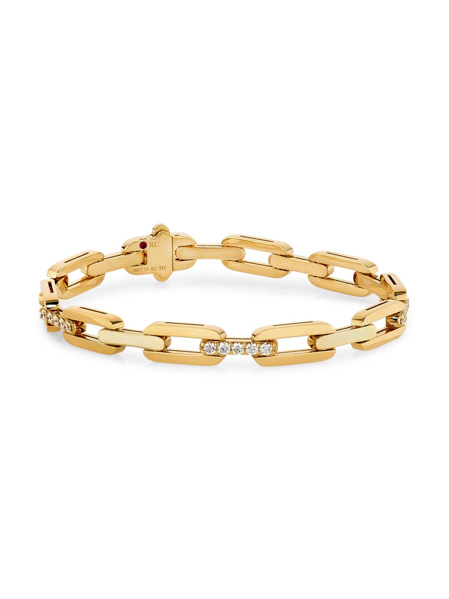 18K YG DIAMOND NAVARRA CHAIN BANGLE main image 0