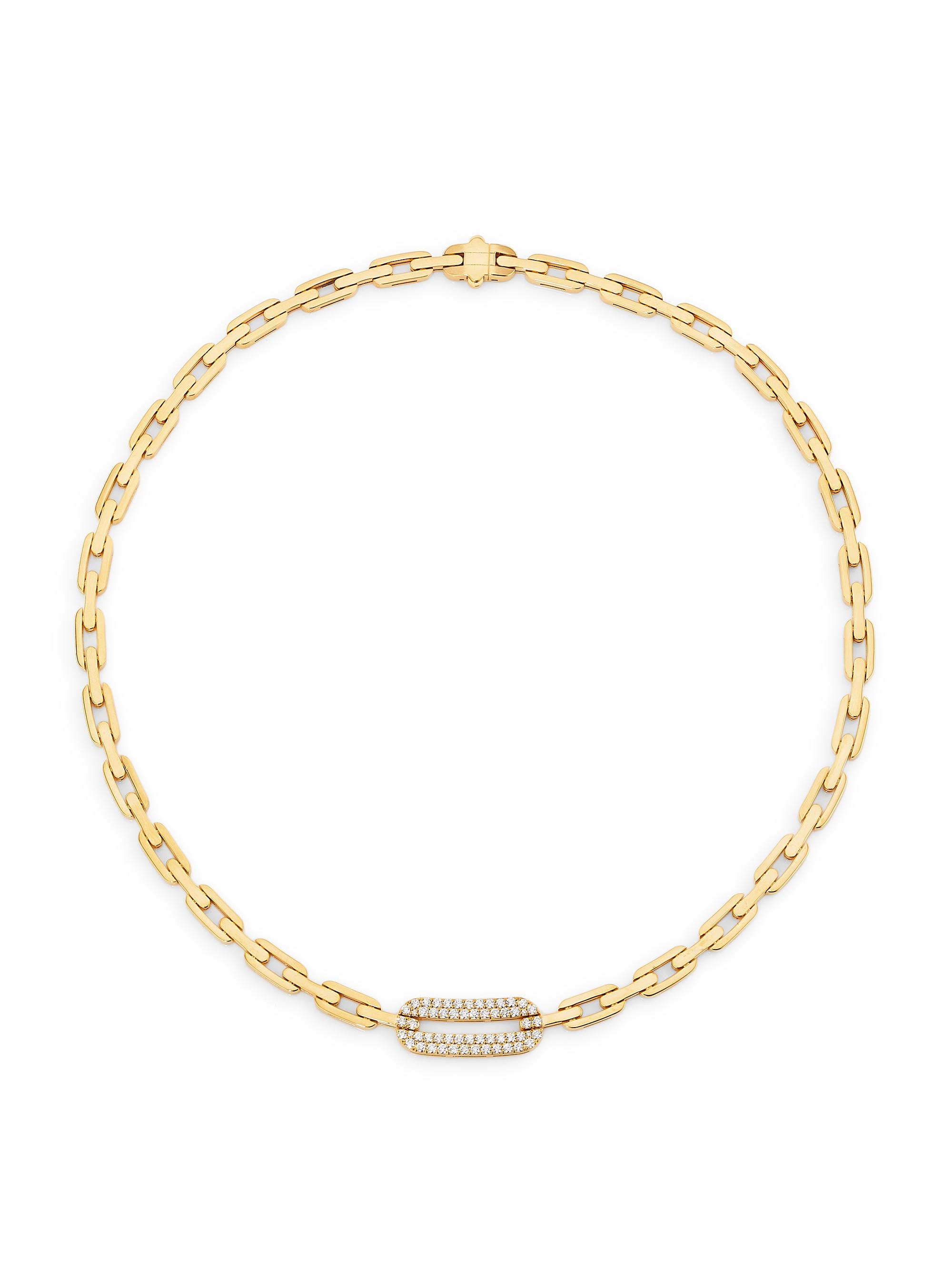 Roberto Coin Women's Navarra 18K Yellow Gold & 0.94 TCW Diamond Chain Necklace - Yellow Gold