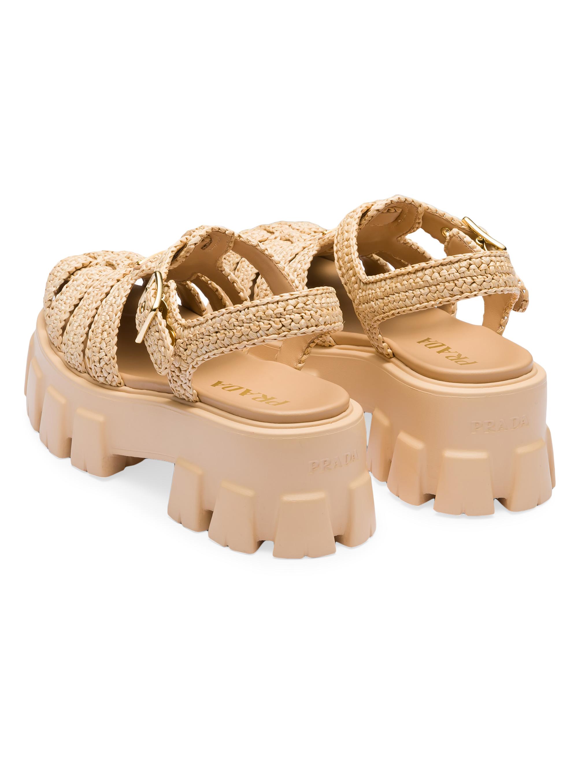 Prada Monolith Crochet Cage Sandals | Saks Fifth Avenue