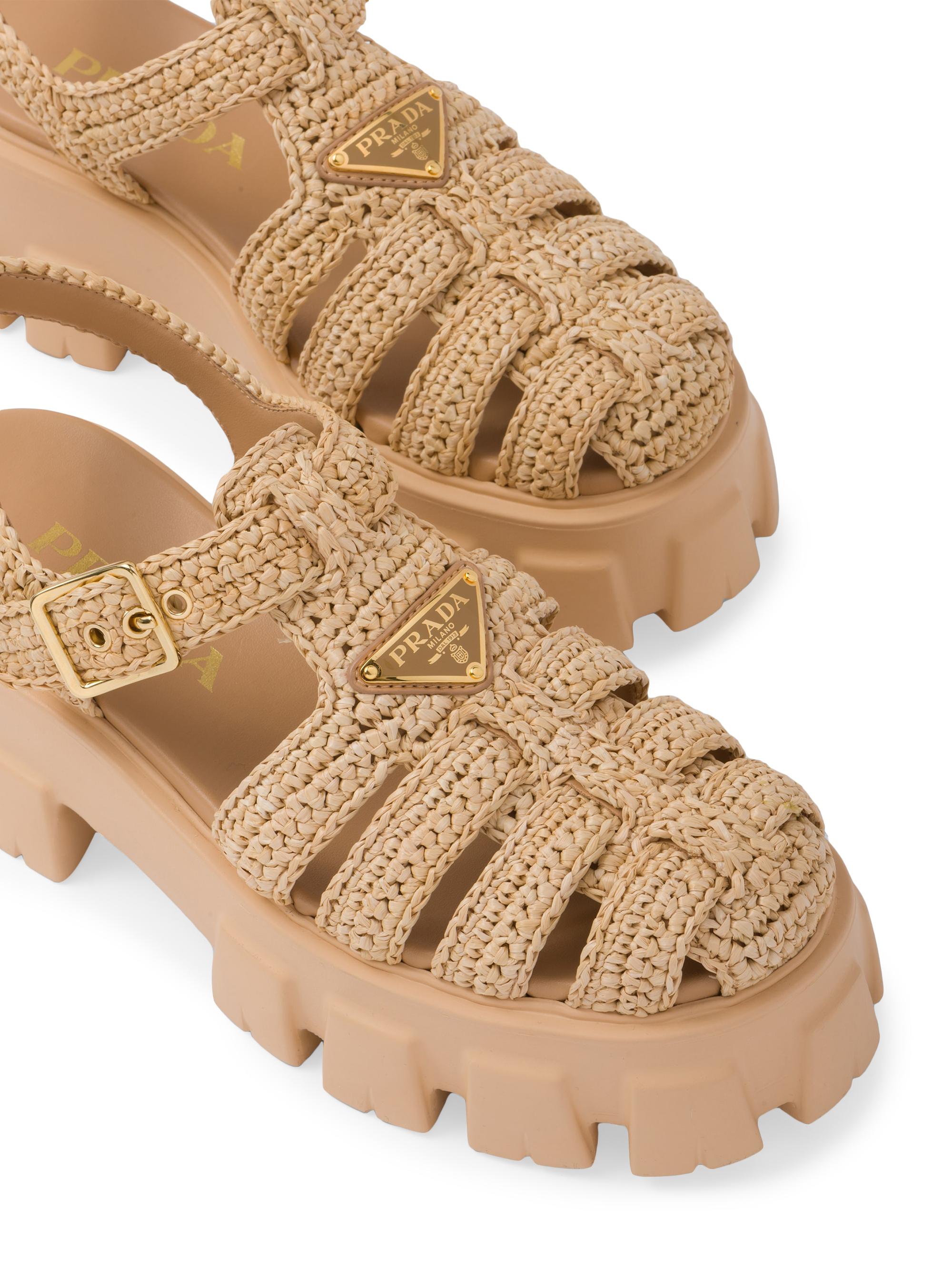 Prada Monolith Crochet Cage Sandals | Saks Fifth Avenue