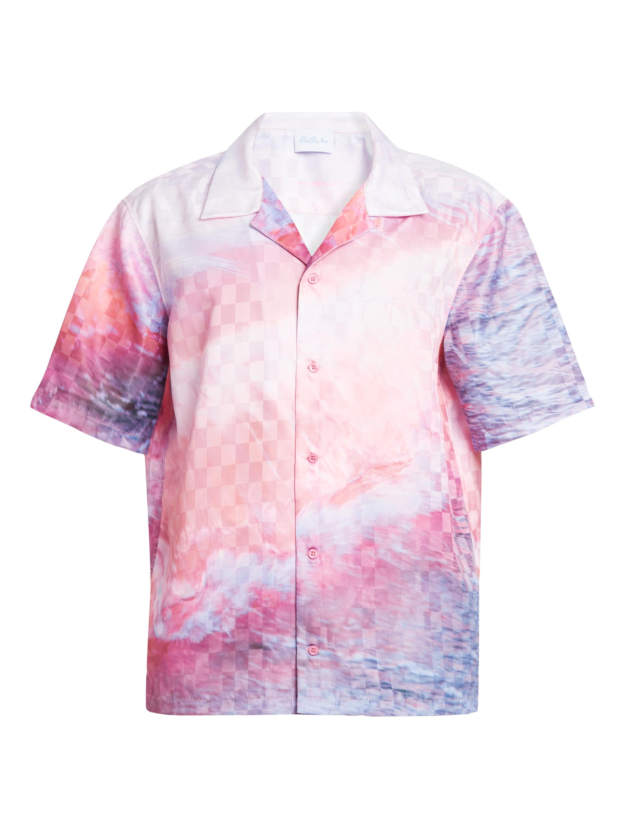 Blue Sky Inn Men's Sunset Damier Short-Sleeve Shirt - All Over Print
