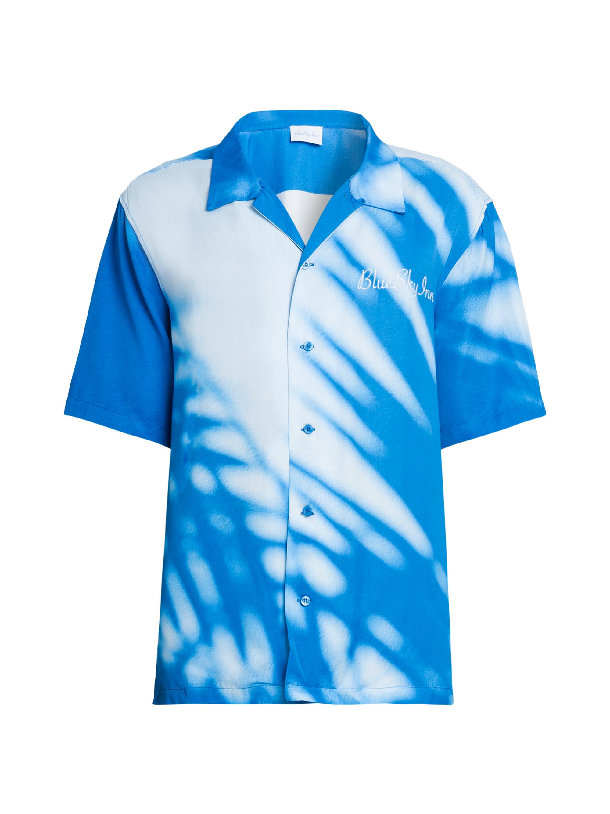 Blue Sky Inn Men's Abstract Satin Camp Shirt - All Over Print