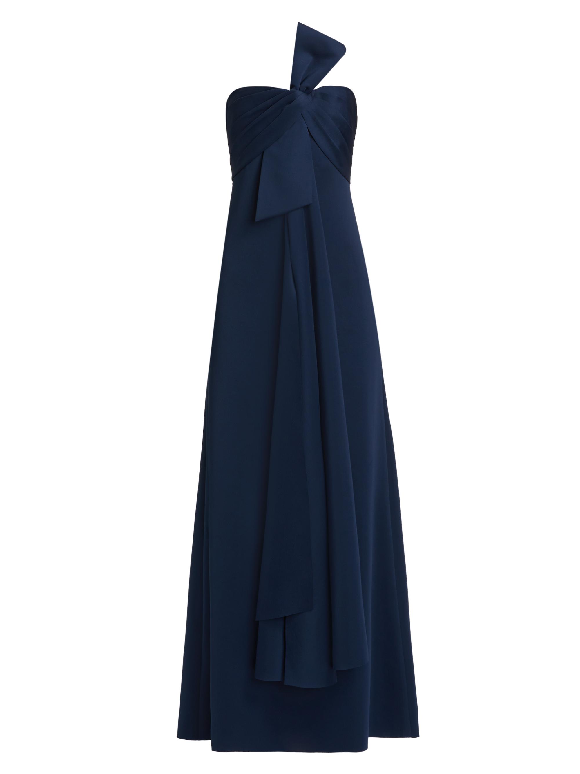 Badgley Mischka Women's Neoprene Bow Gown - Navy