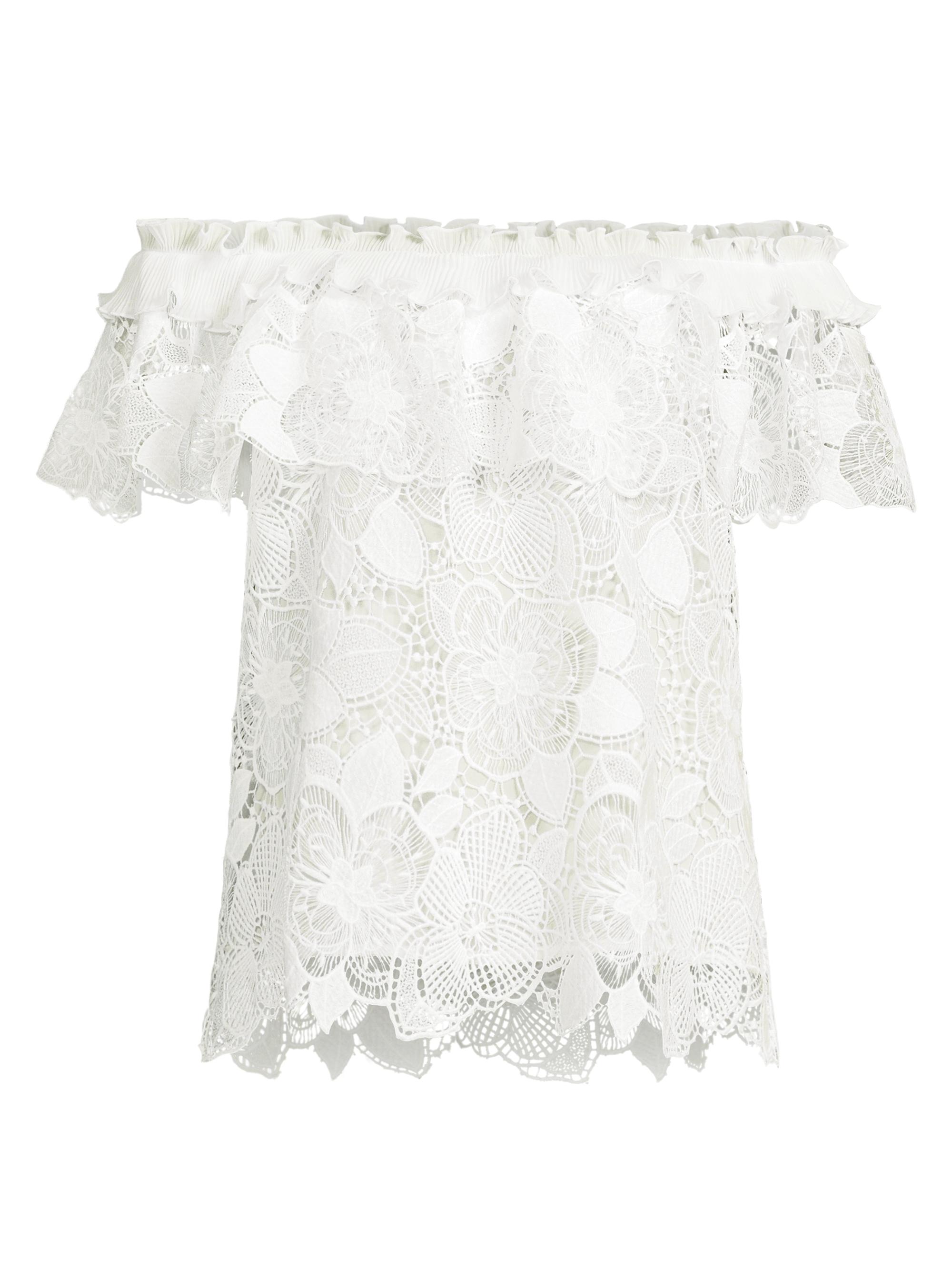 Ungaro Women's Estrella Lace Off-The-Shoulder Blouse - White
