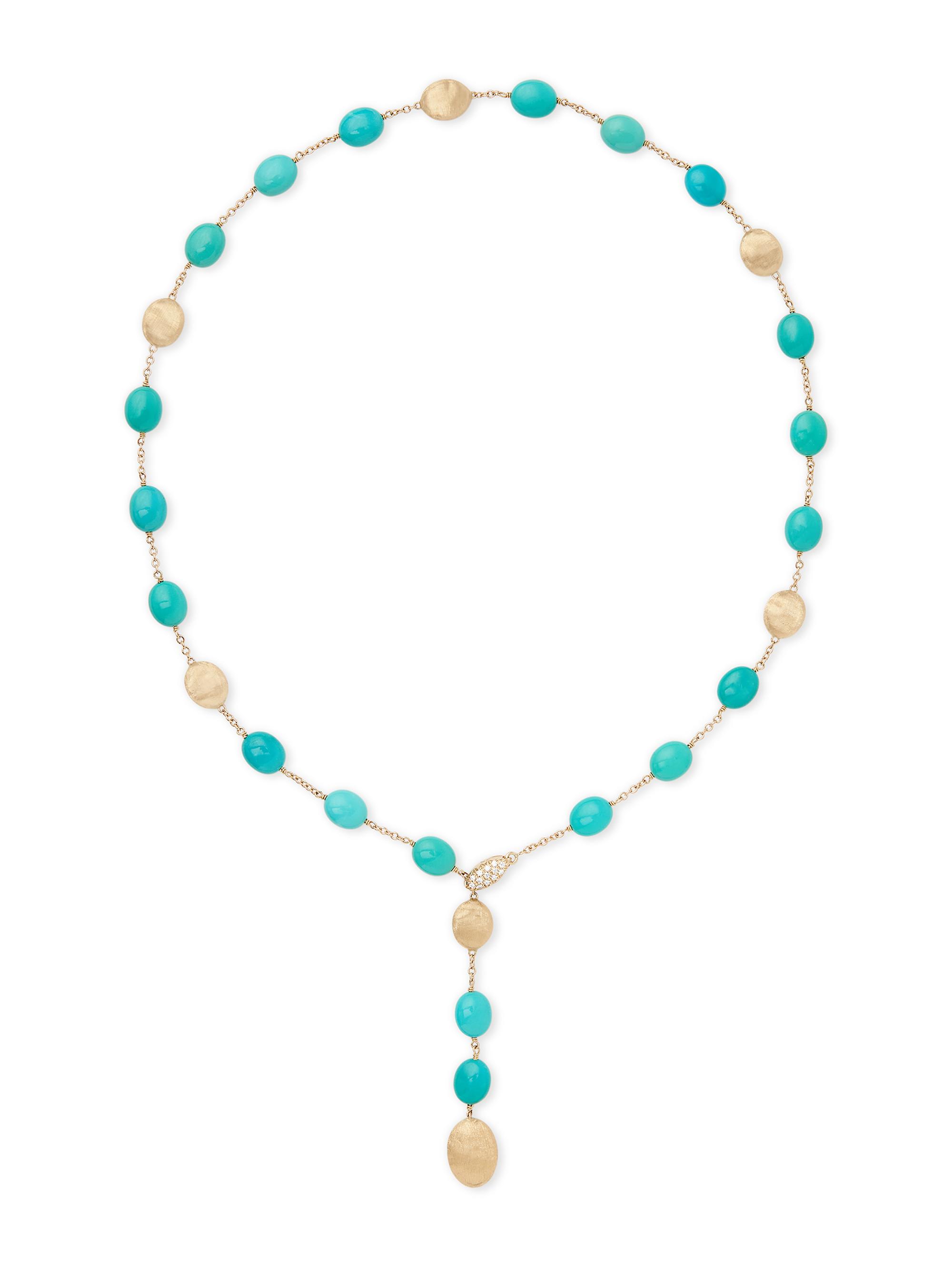 Marco Bicego Women's Siviglia 18K Yellow Gold, Turquoise & 0.10 TCW Diamond Lariat Necklace - Yellow Gold