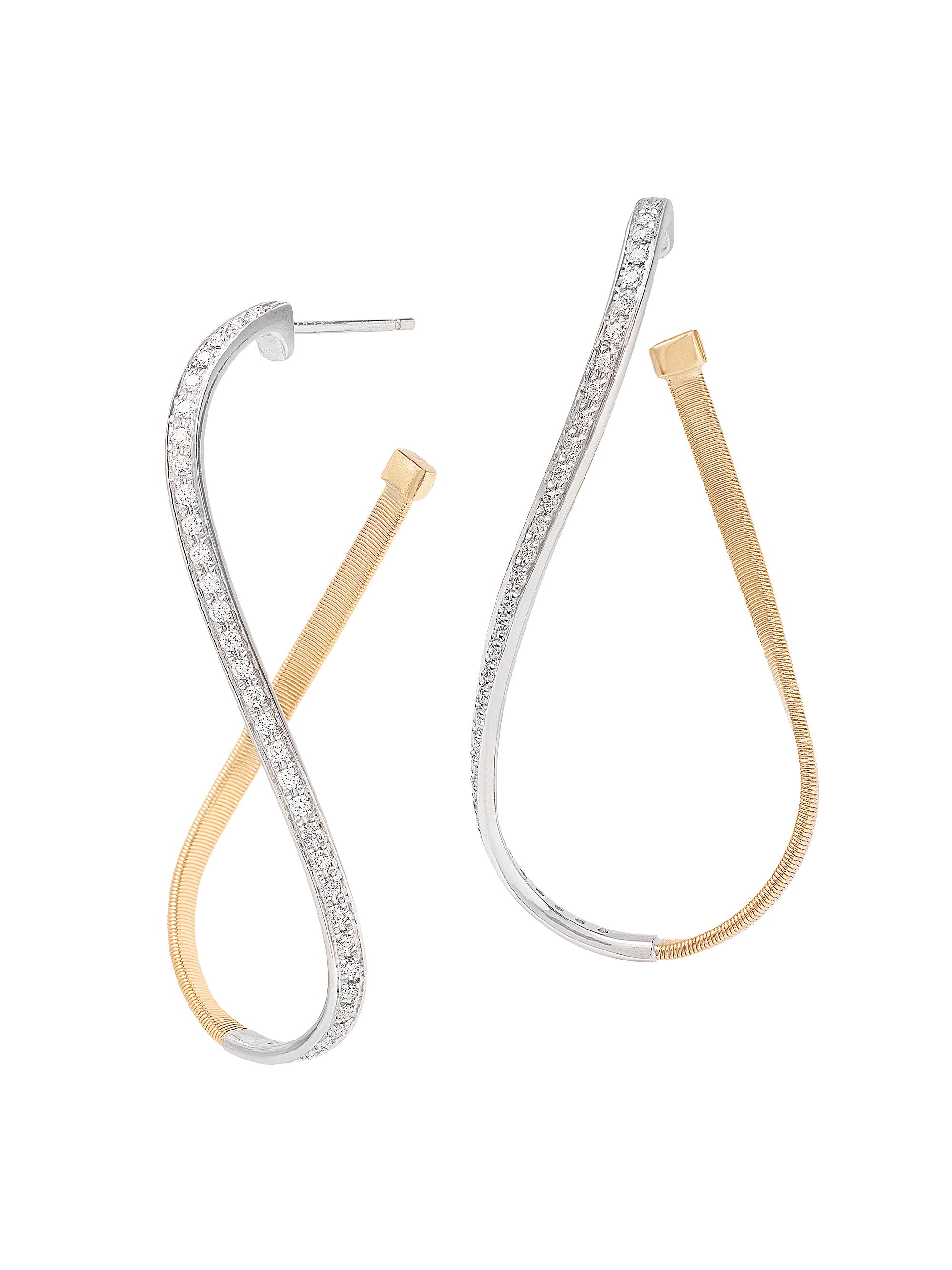 Marco Bicego Women's Marrakech Two-Tone 18K Gold & 0.53 TCW Diamond  Twist Drop Earrings - Yellow Gold