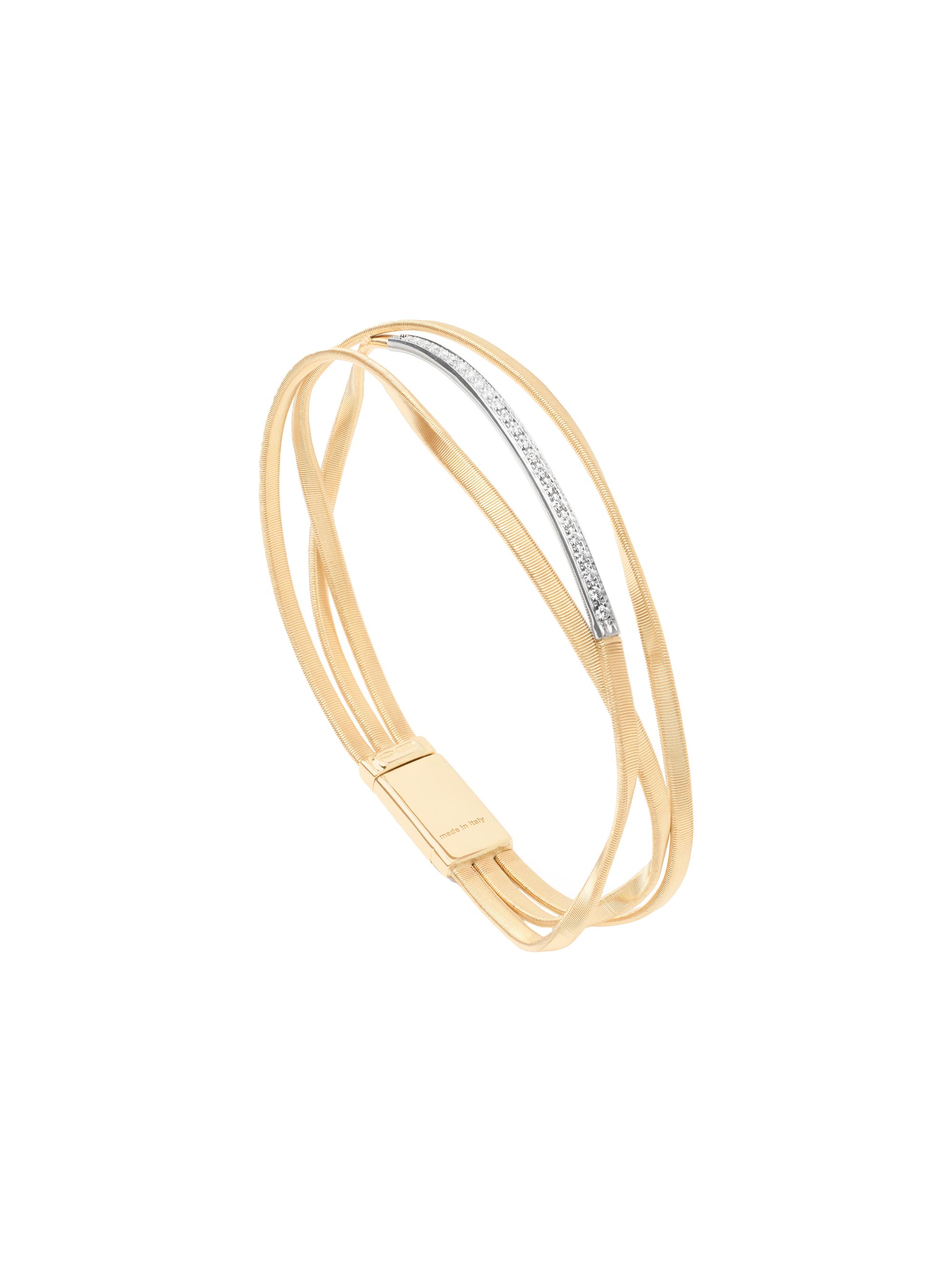 Marco Bicego Women's Marrakech Two-Tone 18K Gold & 0.19 TCW Diamond 3-Strand Bracelet - Yellow Gold