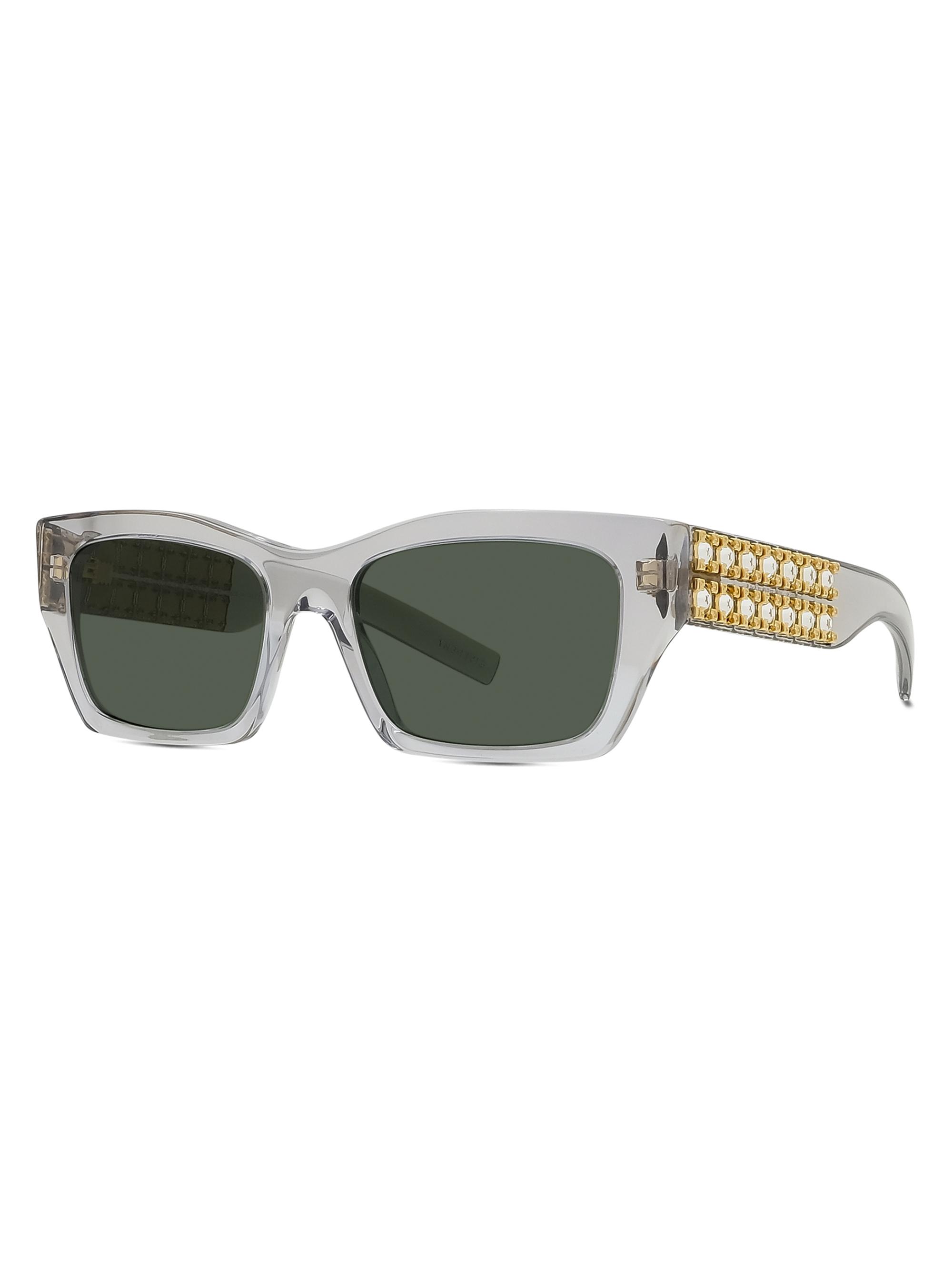 Givenchy Women's 4G Rectangular Sunglasses - Transparent Grey Green