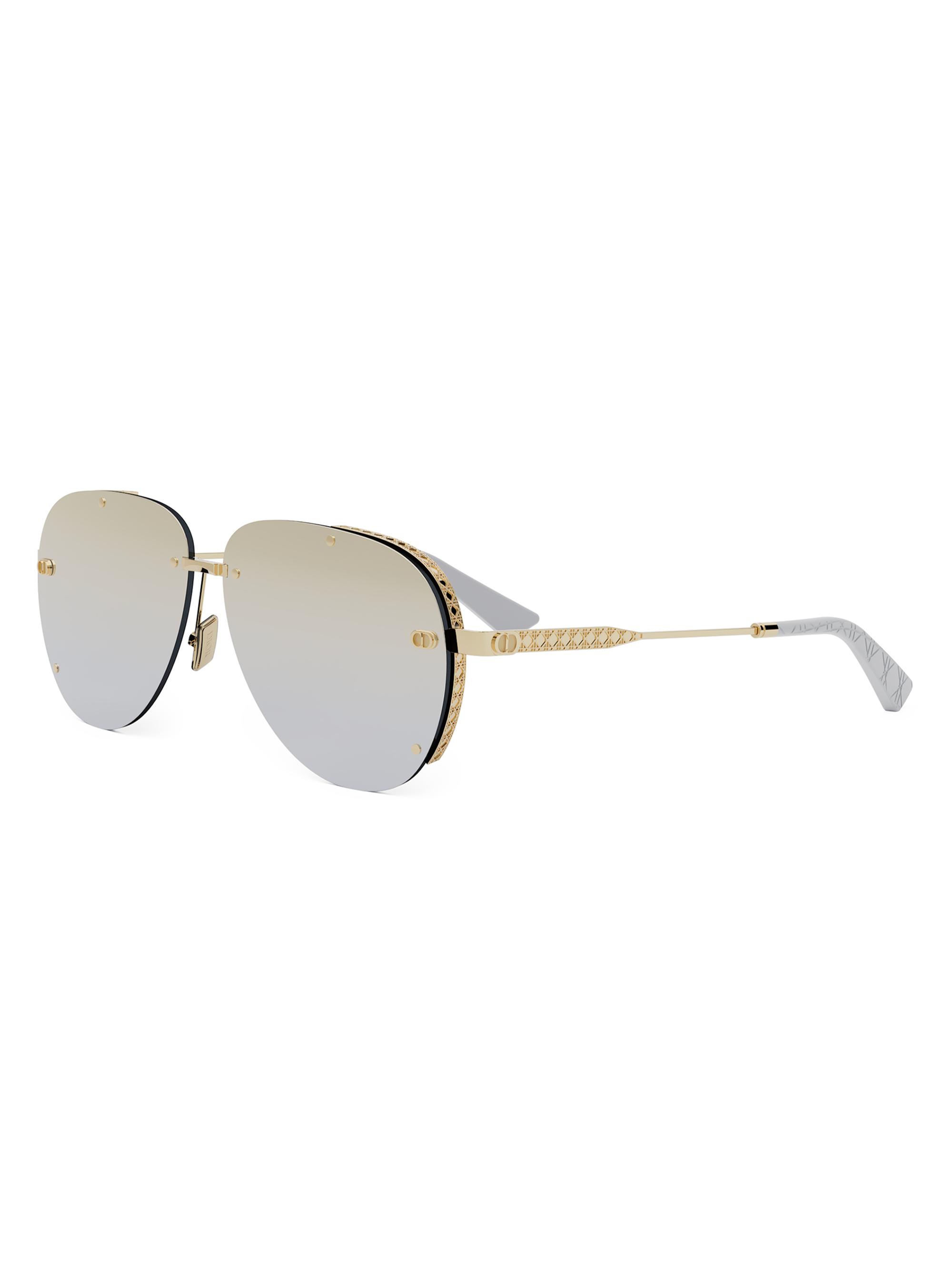 DIOR Men's NeoDior A1U 61MM Pilot Sunglasses - Gold Grey Mirror