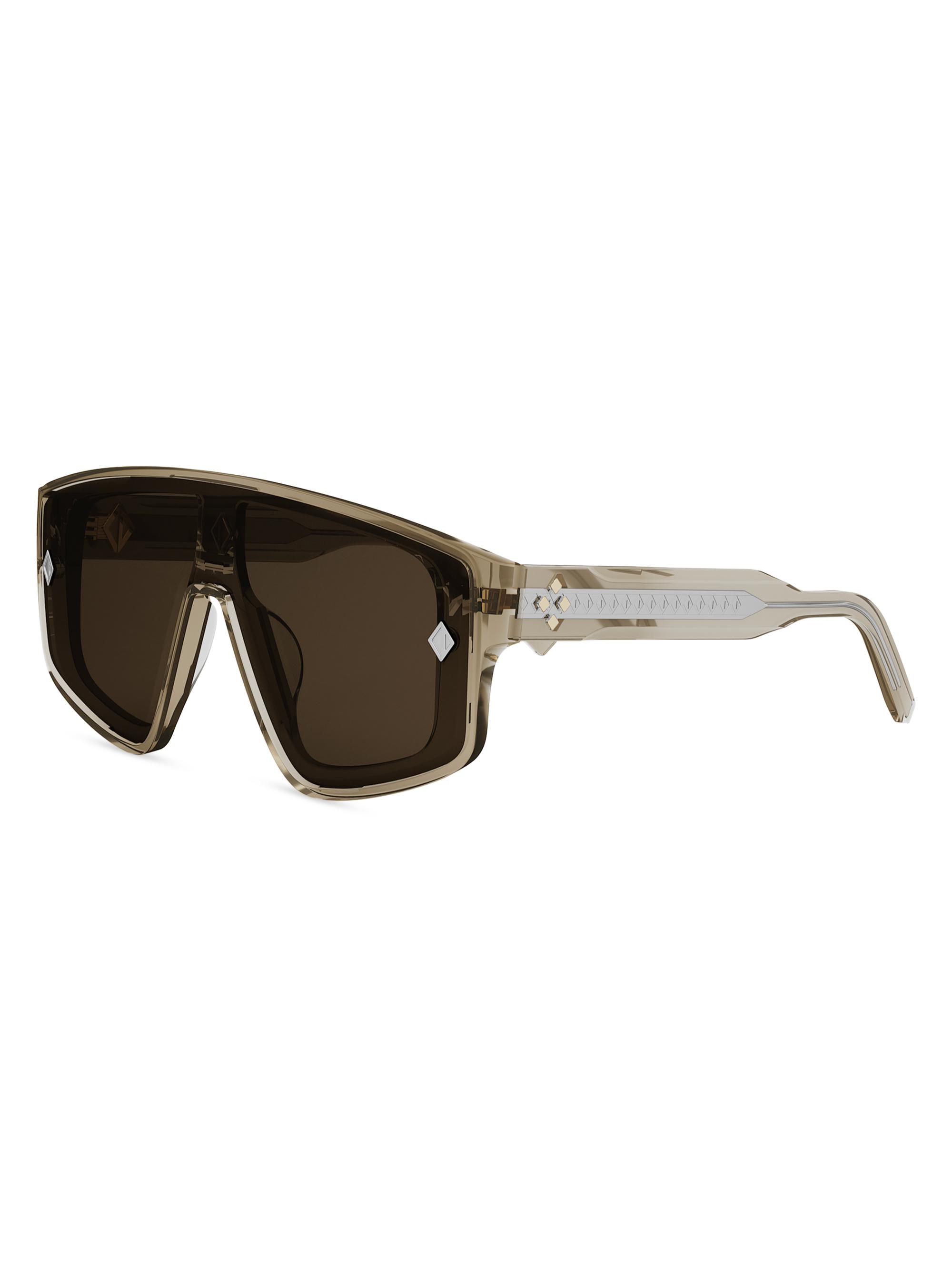 DIOR Men's CD Diamond M1U Mask Sunglasses - Transparent Taupe Brown
