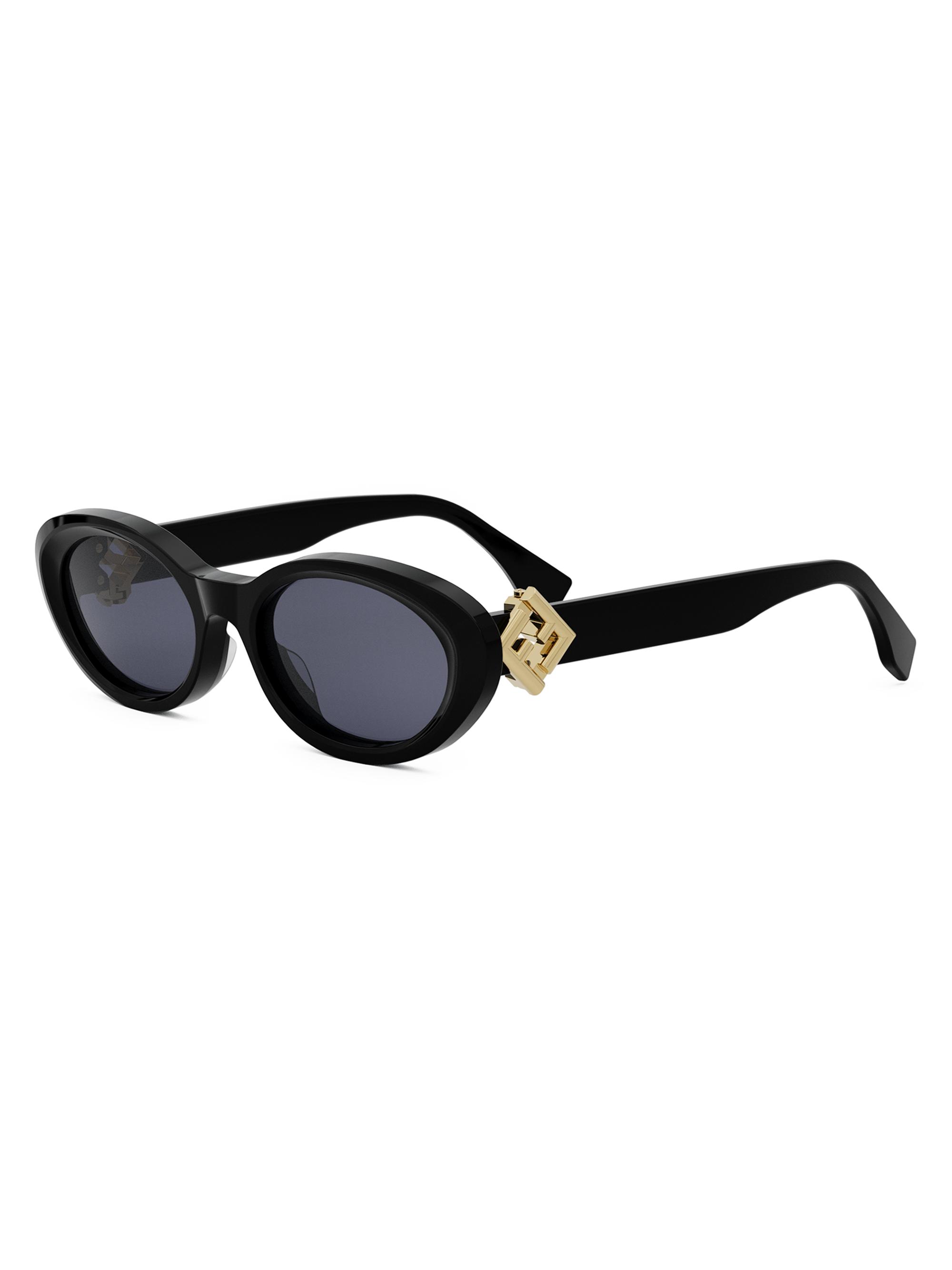 Fendi Diamond Black 53MM Oval Sunglasses | Saks Fifth Avenue