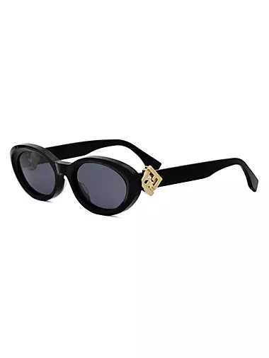 Diamond Black 53MM Oval Sunglasses