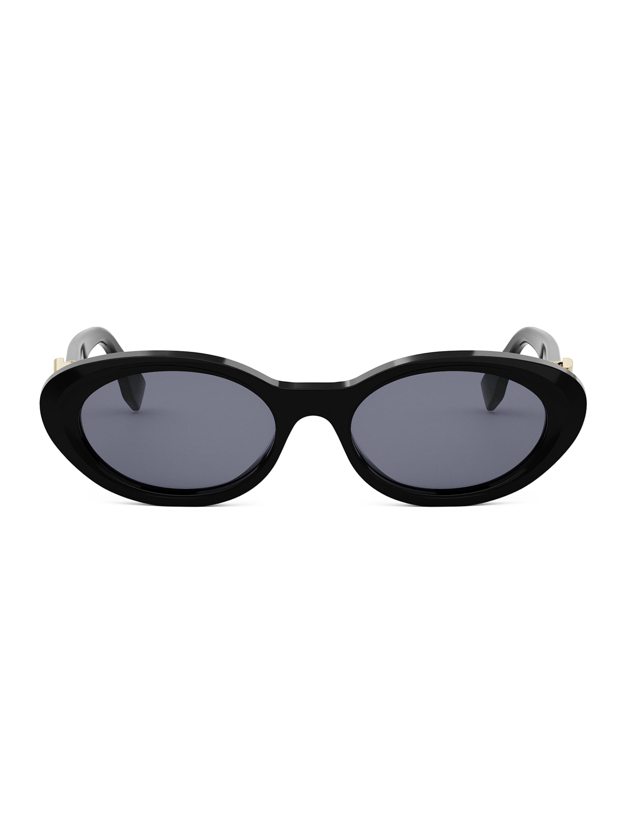 Fendi Diamond Black 53MM Oval Sunglasses | Saks Fifth Avenue