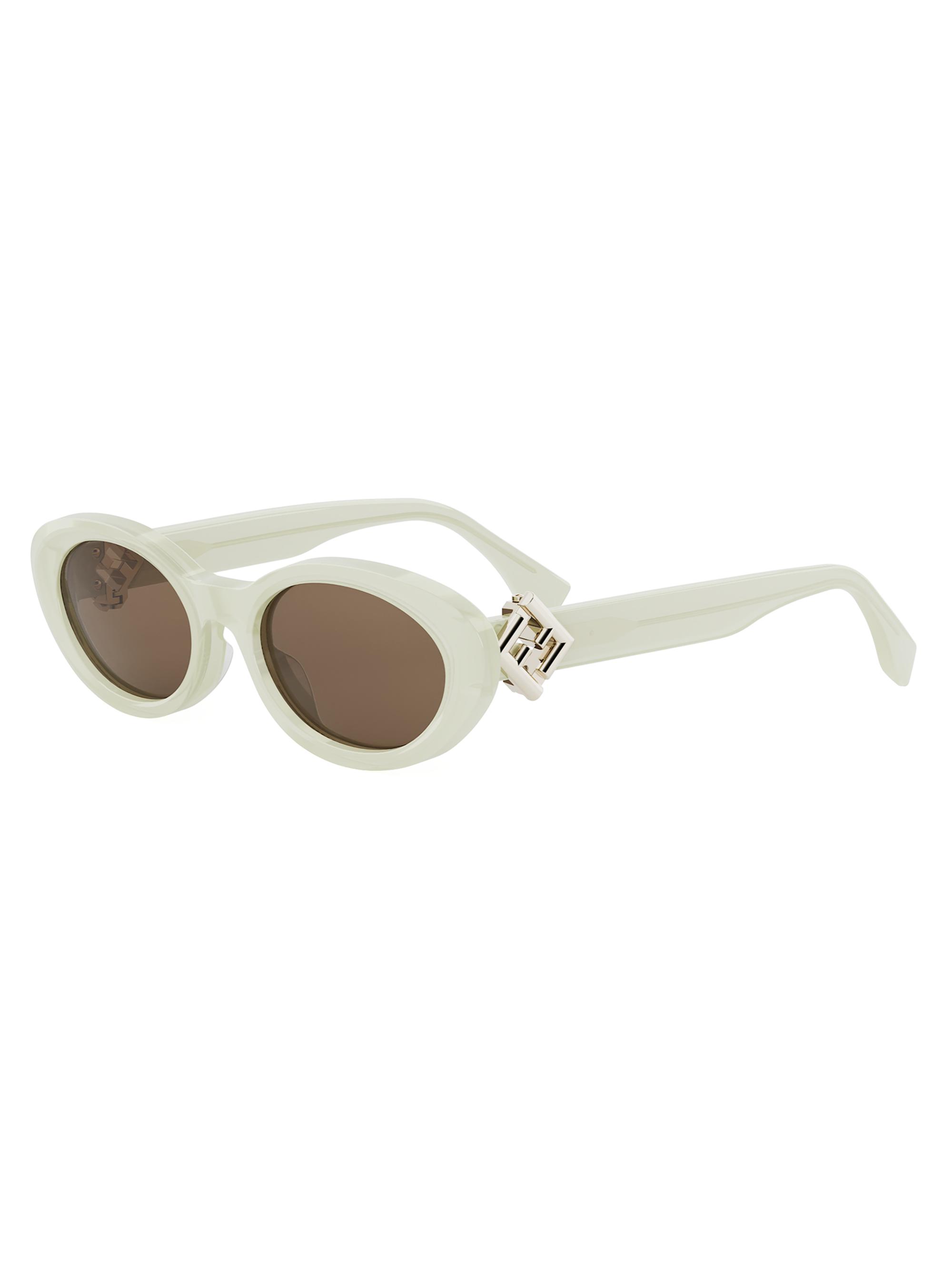 Fendi Women's Diamond Black 53MM Oval Sunglasses - Yellow Brown