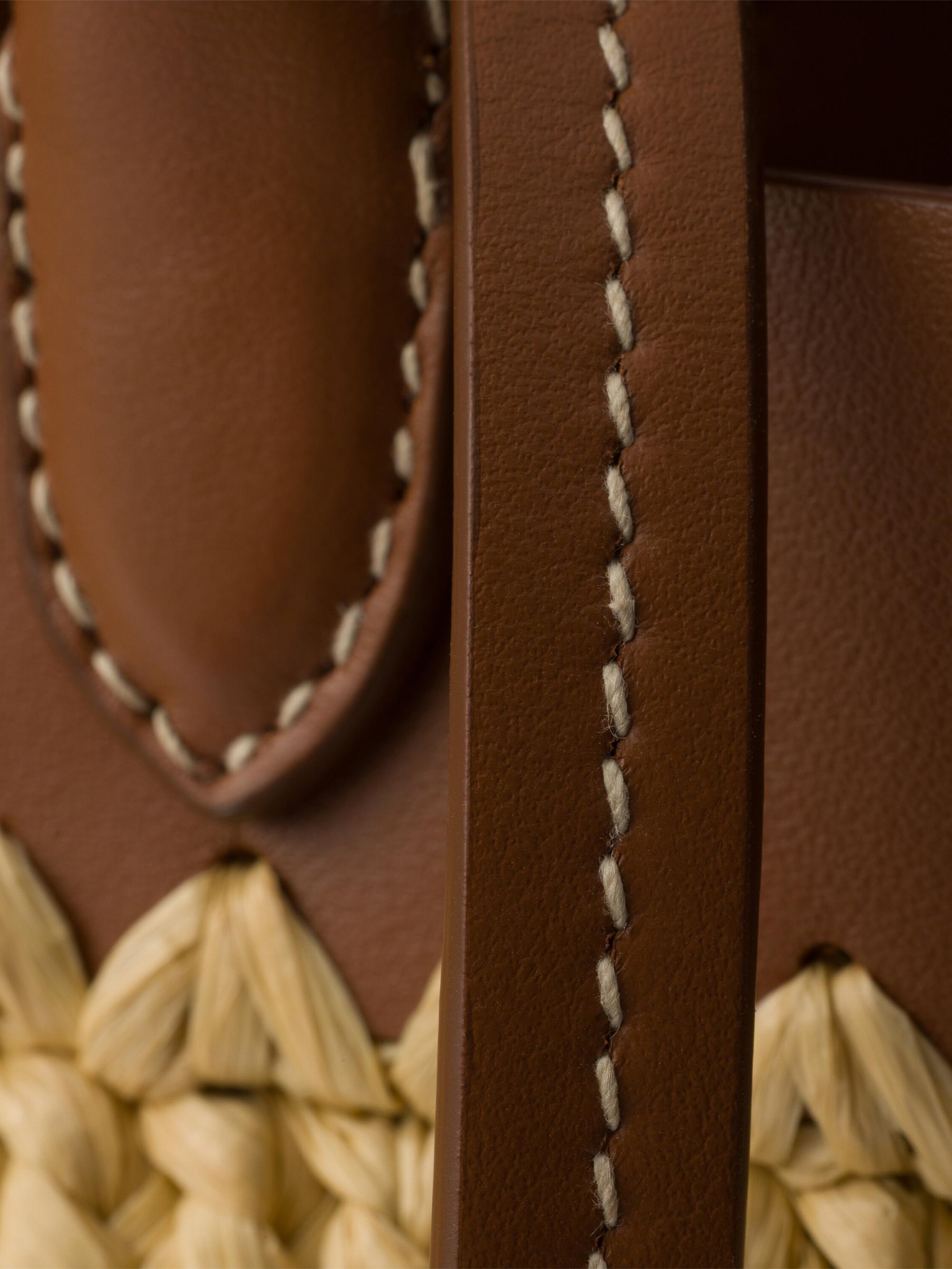 Prada Small Woven Fabric and Leather Tote Bag | Saks Fifth Avenue