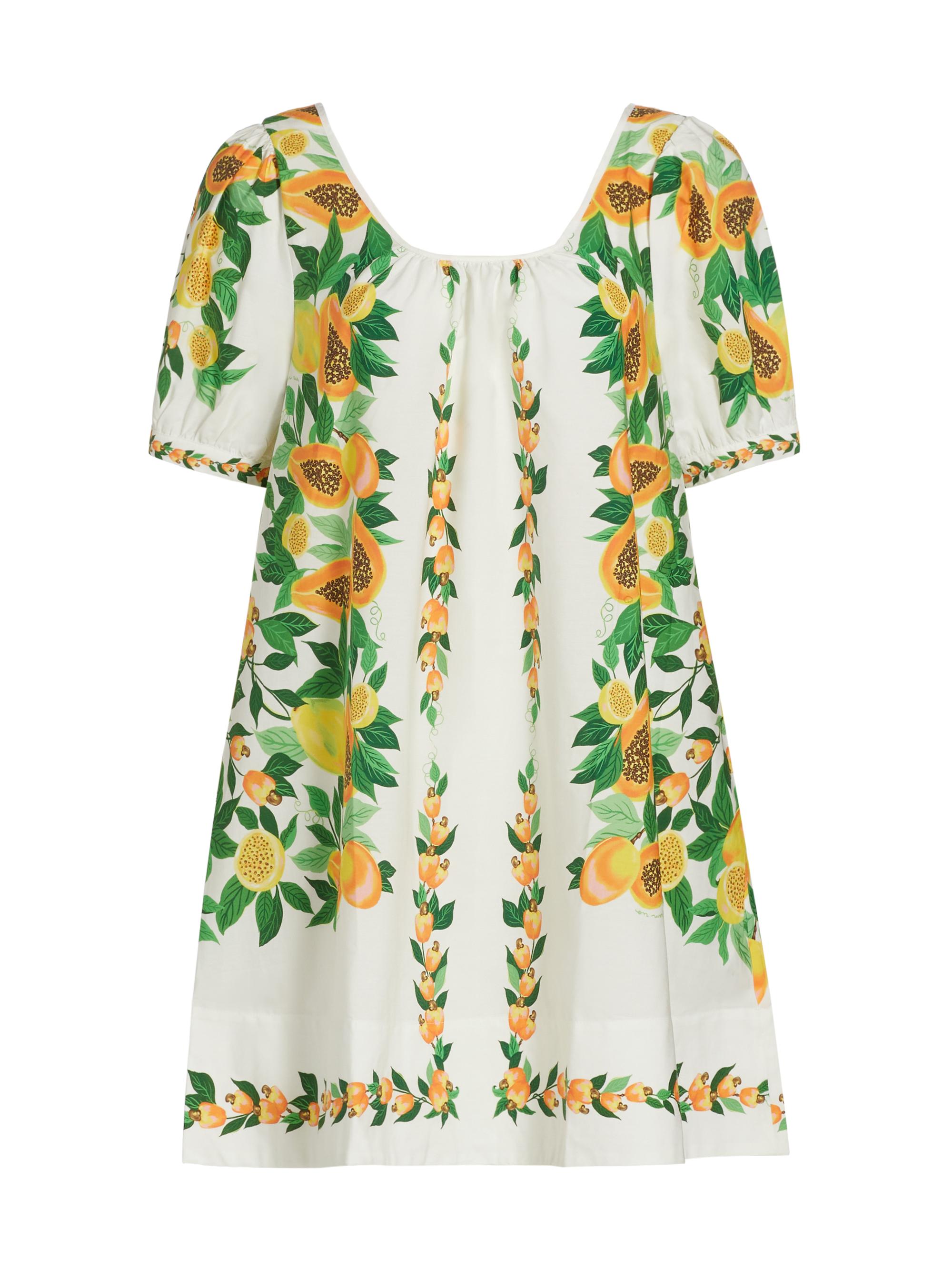 Farm Rio Women's Papaya Salad Scoopneck Minidress - Off White