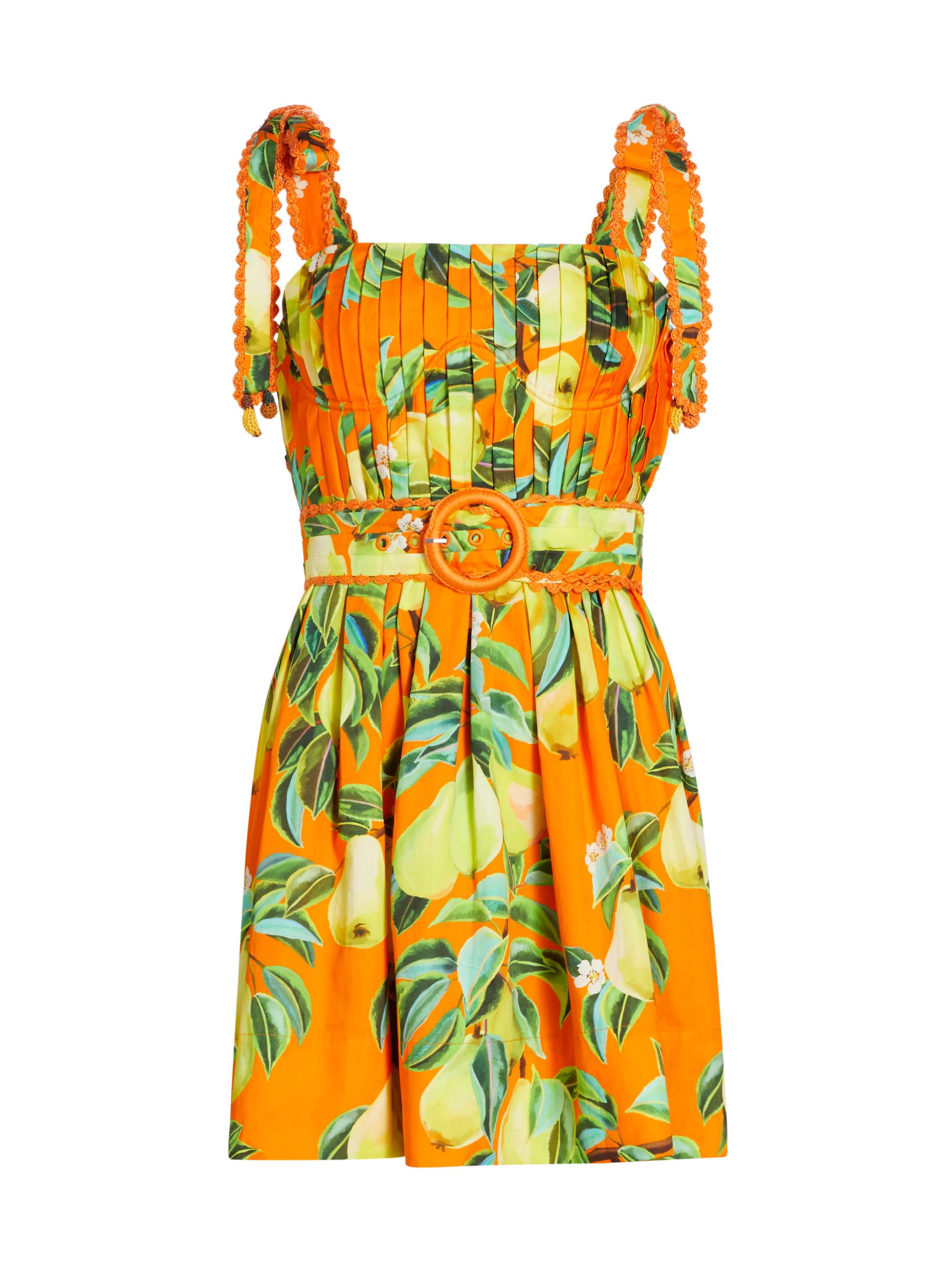 Farm Rio Women's Chic Pears Minidress - Orange