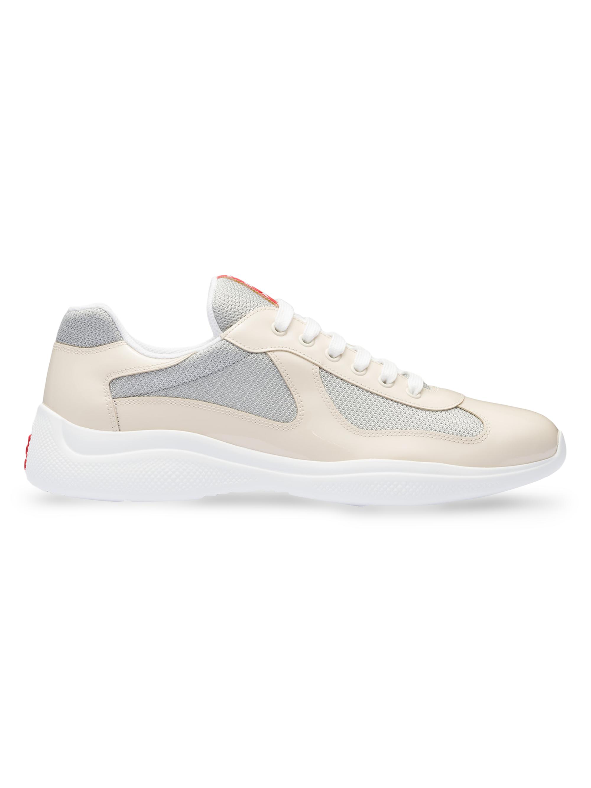 Prada Men's America's Cup Patent Leather Sneakers - Light Beige