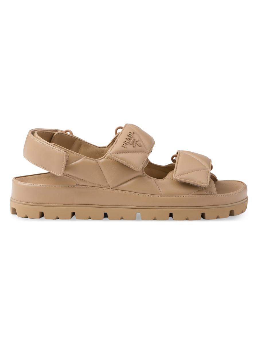 Prada Padded Nappa Leather Sandals | Saks Fifth Avenue