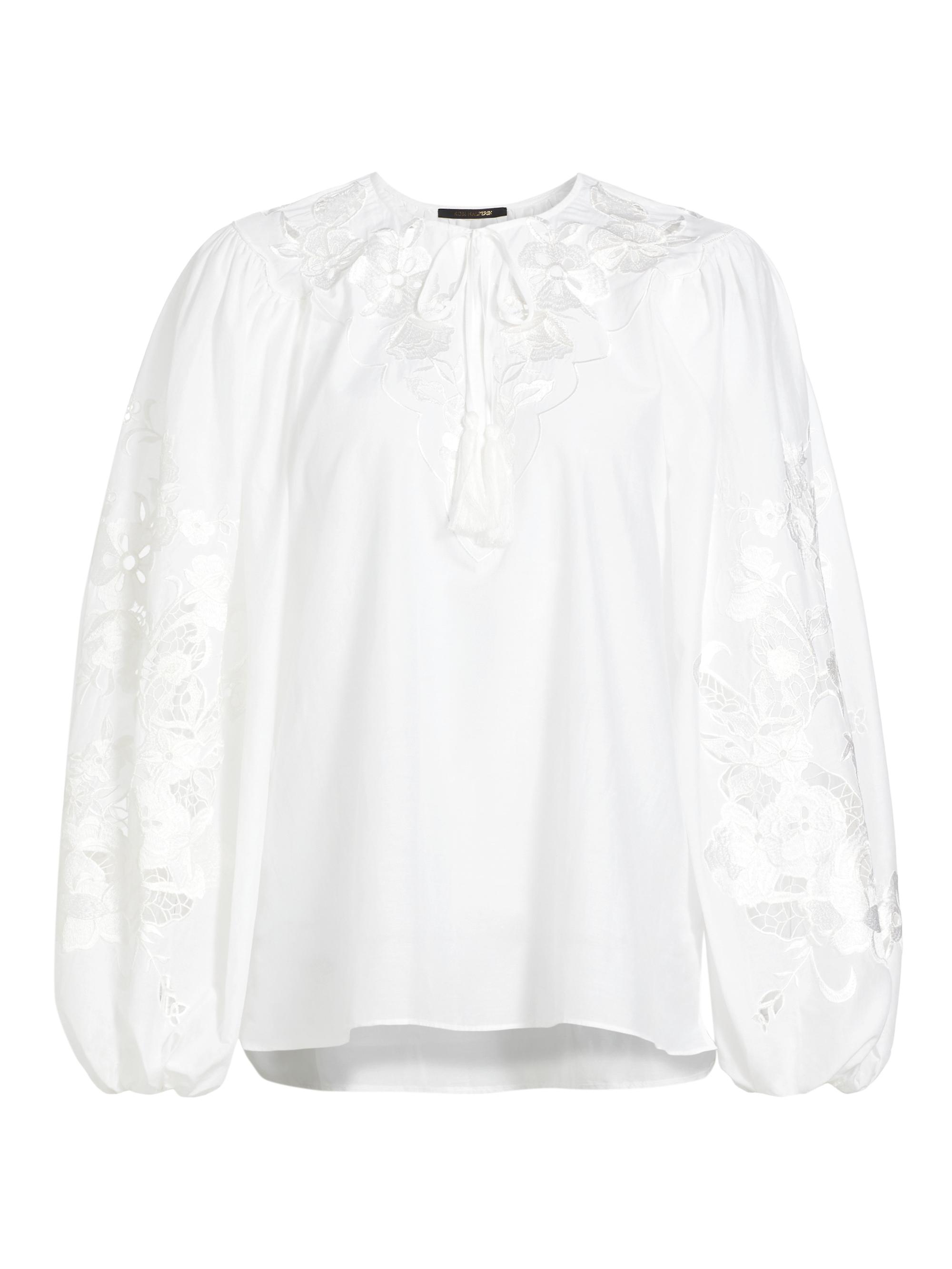 Kobi Halperin Women's Gloria Embroidered Cotton-Silk Voile Blouse - White