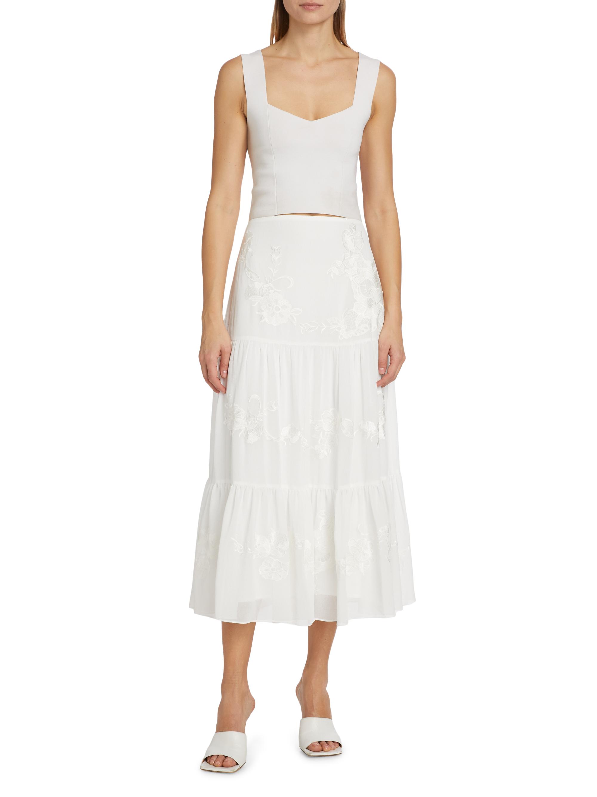 Tiered chiffon midi skirt