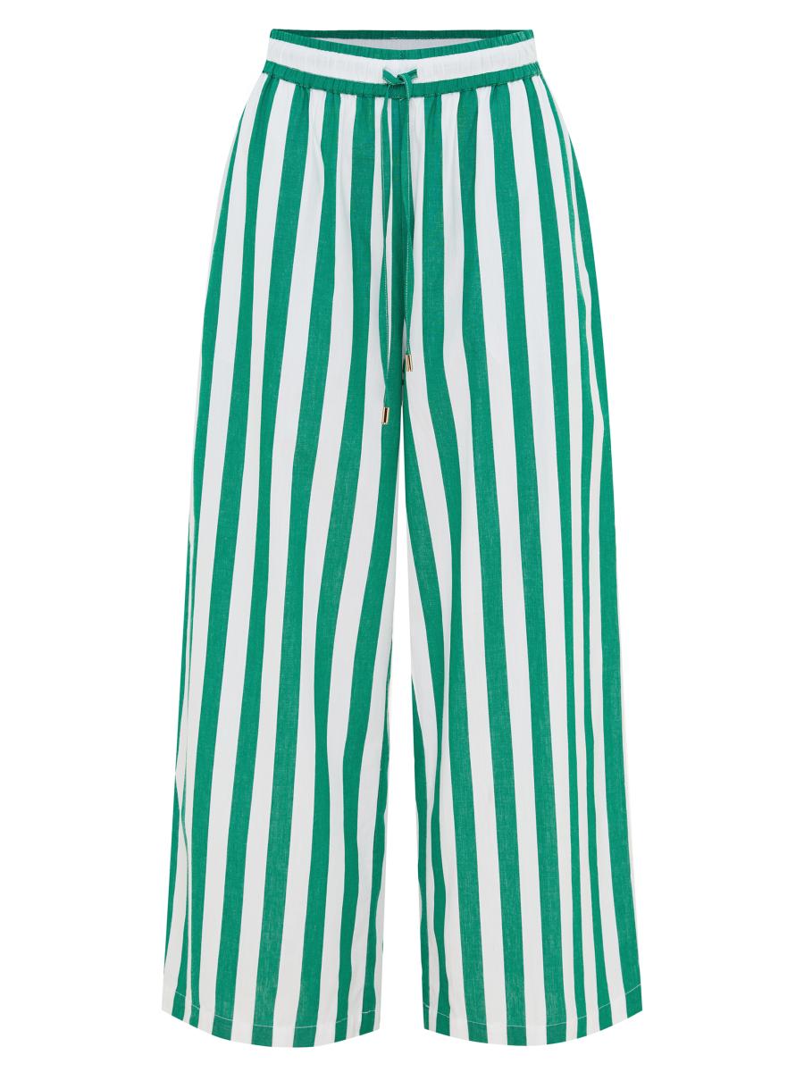 Lace Bermuda pants (stripe / gray) – POPPY