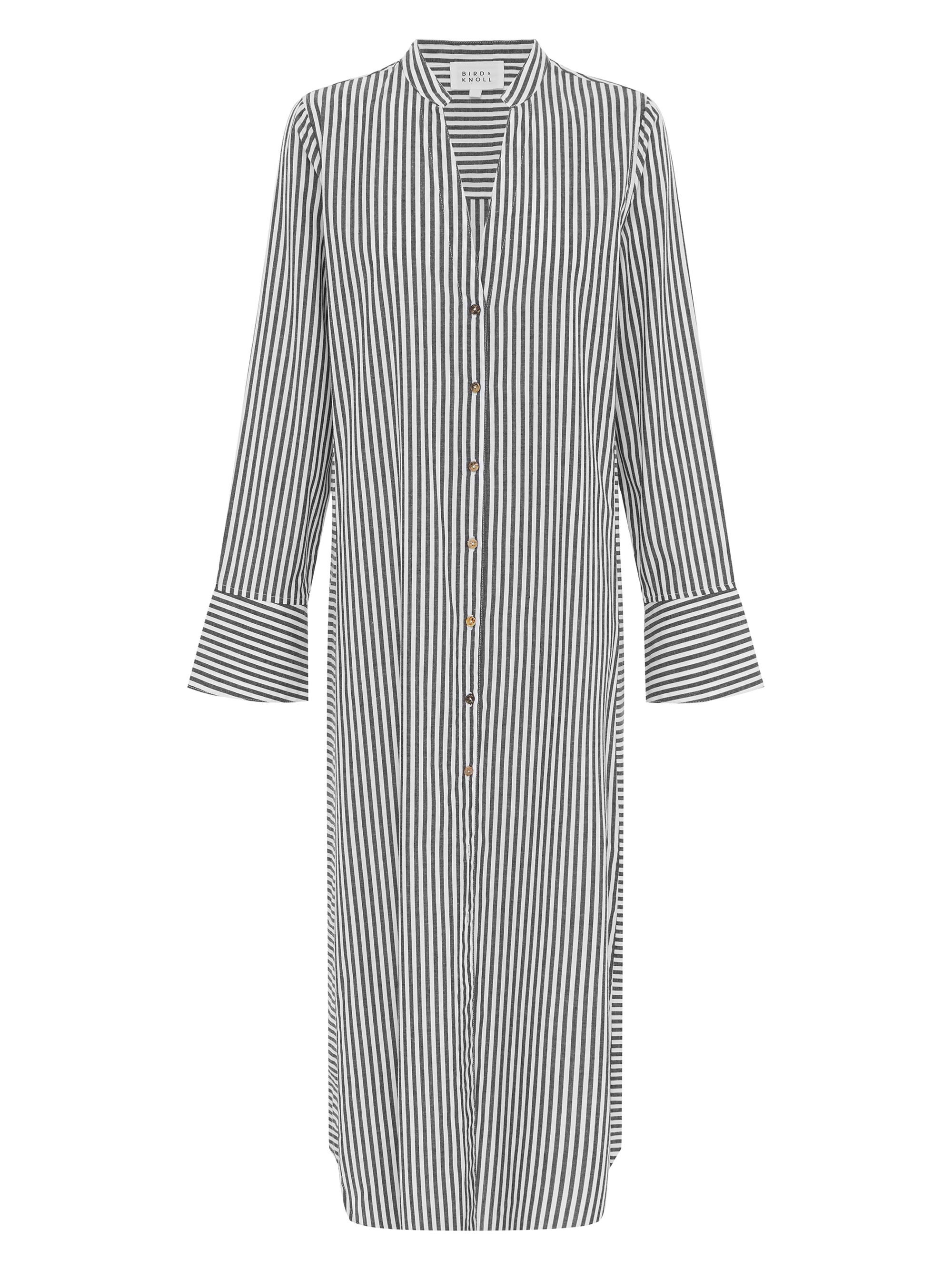 Bird & Knoll Women's Jude Stripe Cotton Shirtdress - Black Stripe
