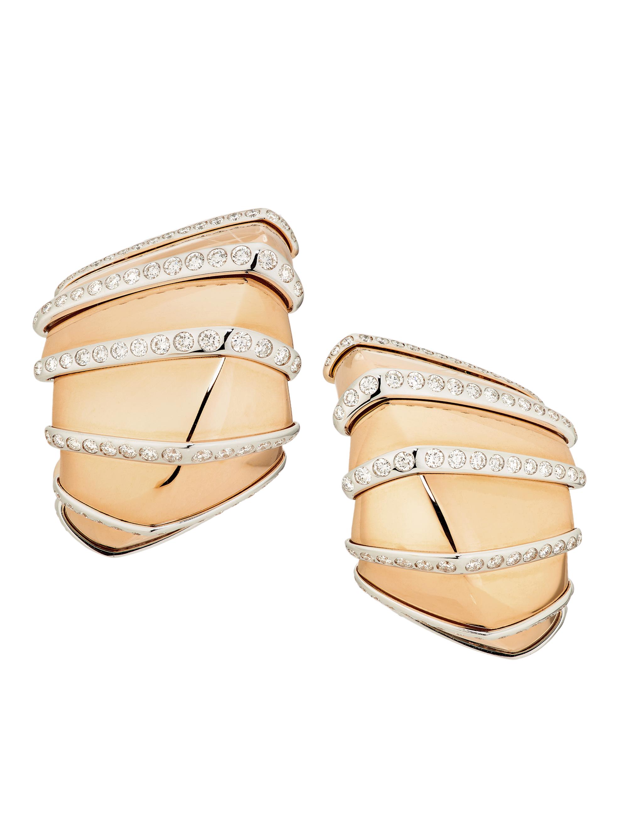 Vhernier Women's Ardis Two-Tone 18K Gold & 1.45 TCW Diamond Clip-On Earrings - White Gold