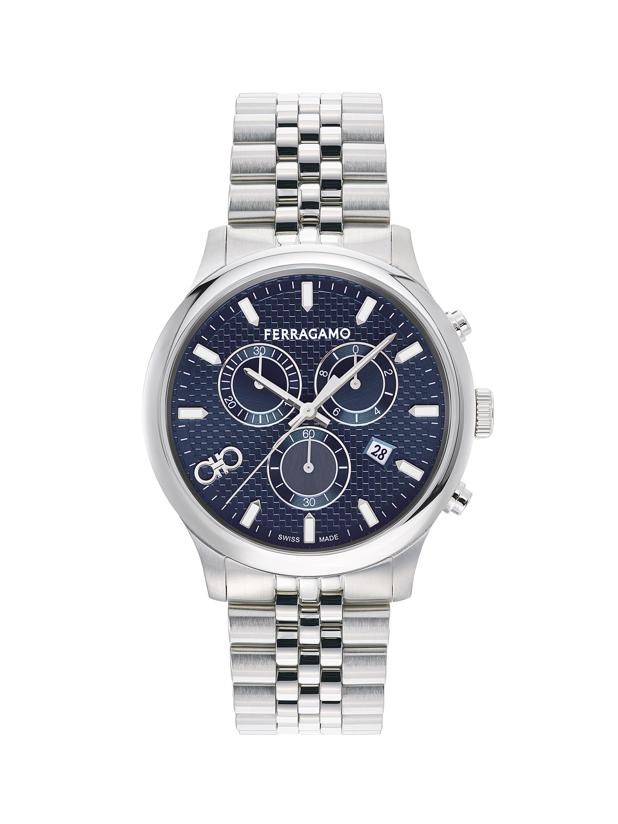 Men's Unisex Duo Chrono Stainless Steel Bracelet Watch/42MM