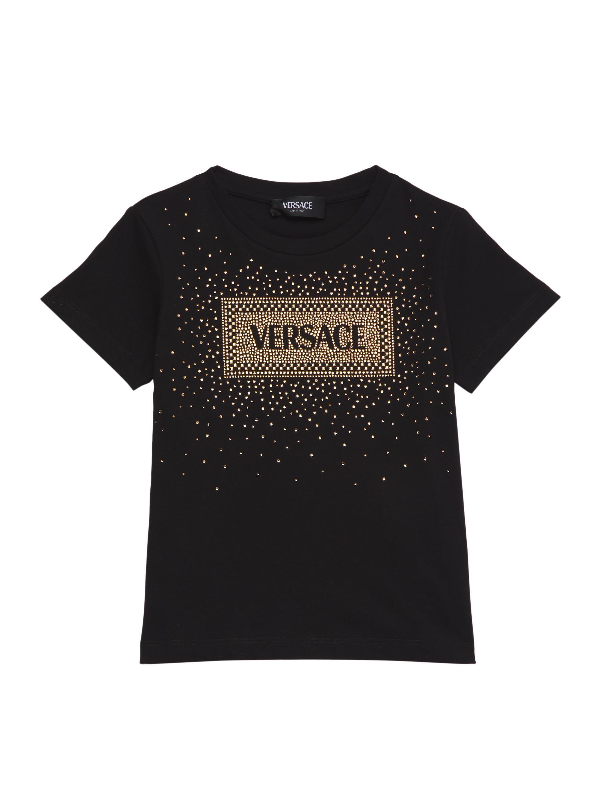Versace Little Girl's & Girl's Embellished Logo Jersey T-Shirt - Black