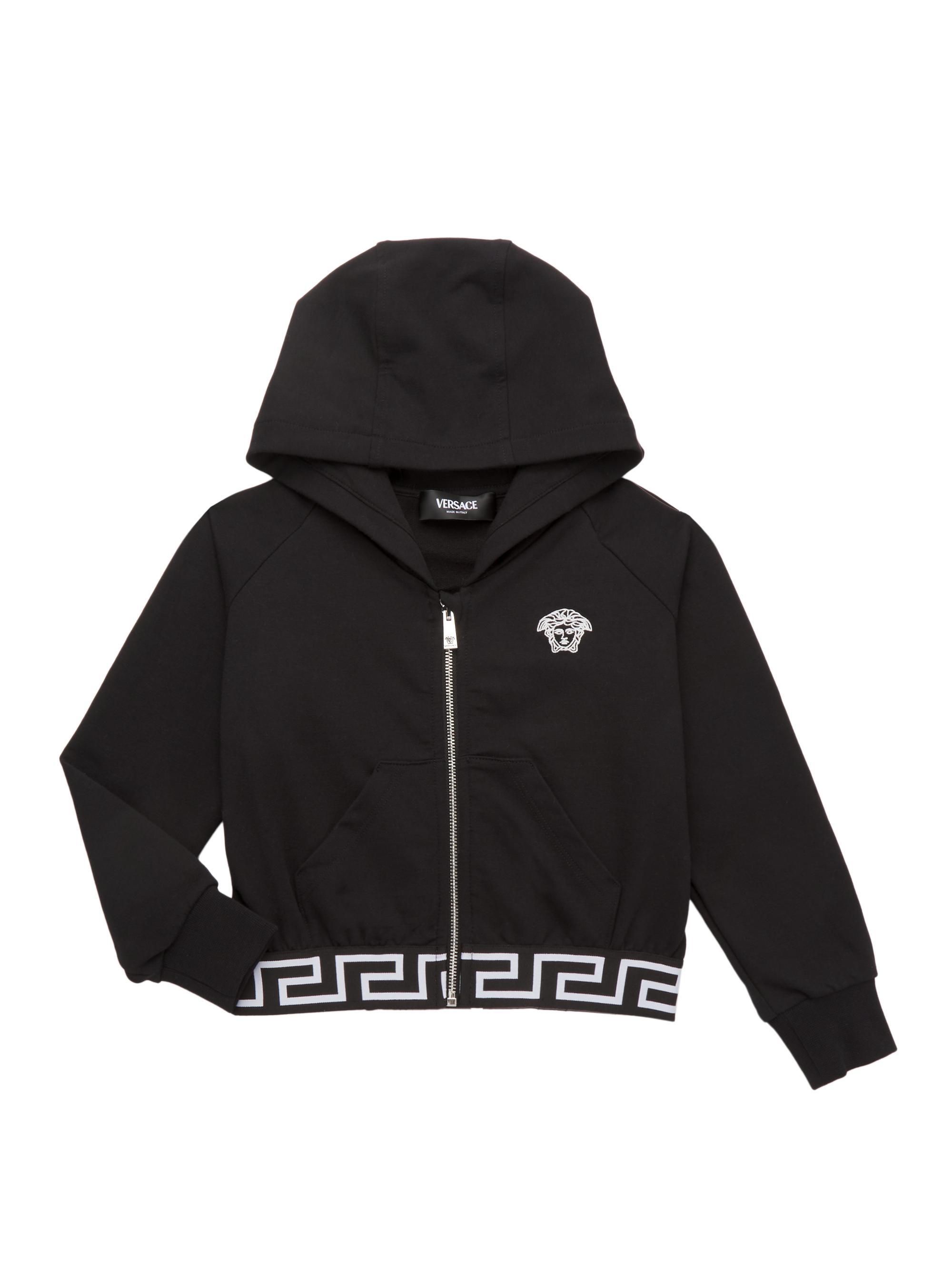 Versace Little Girl's & Girl's Medusa Embroidered Zip-Up Sweatshirt - Black
