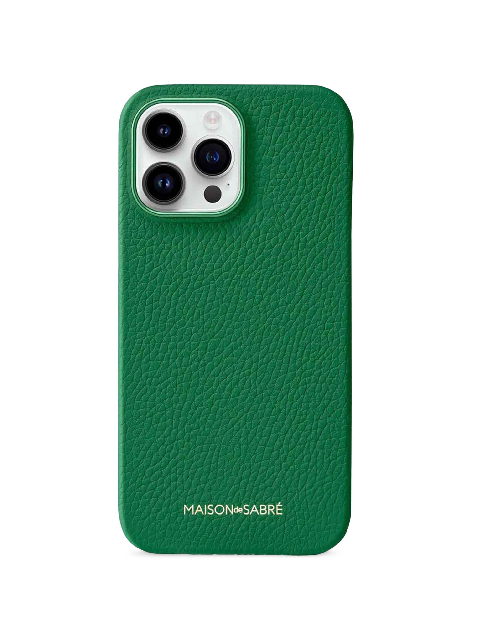 Maison de Sabre Leather Phone Case (iPhone 15 Pro Max) - Emerald Green