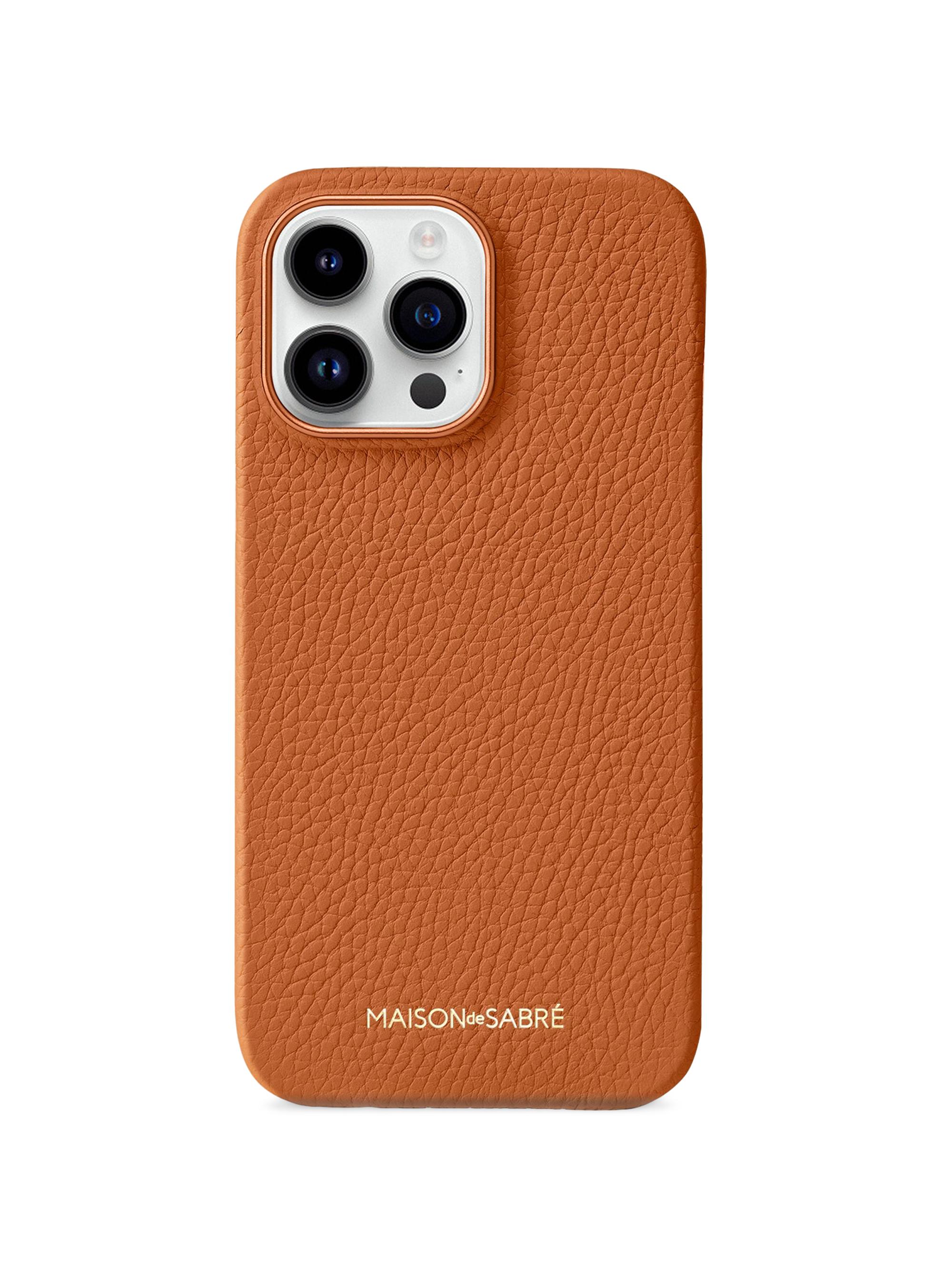 Maison de Sabre Leather Phone Case (iPhone 15 Pro Max) - Pecan Brown