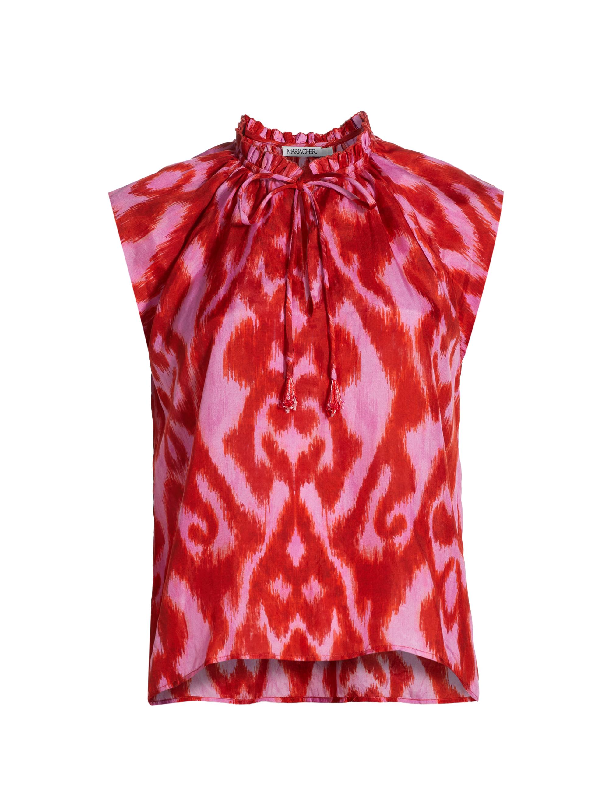 Maria Cher Women's Moreno Keyla Printed Silk Top - Ethnic Fuchsia