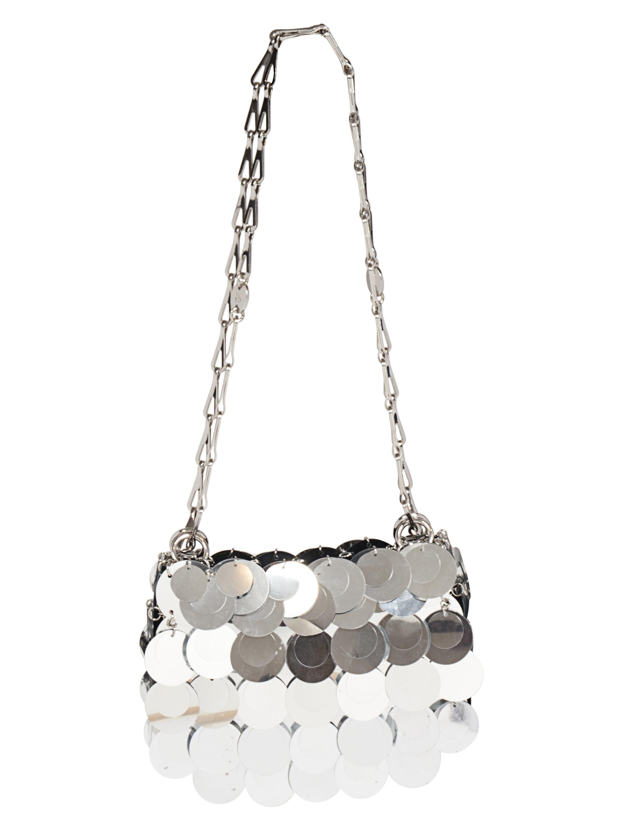 Rabanne Women's Sunkist Sparkle Nano Crossbody Bag - Silver