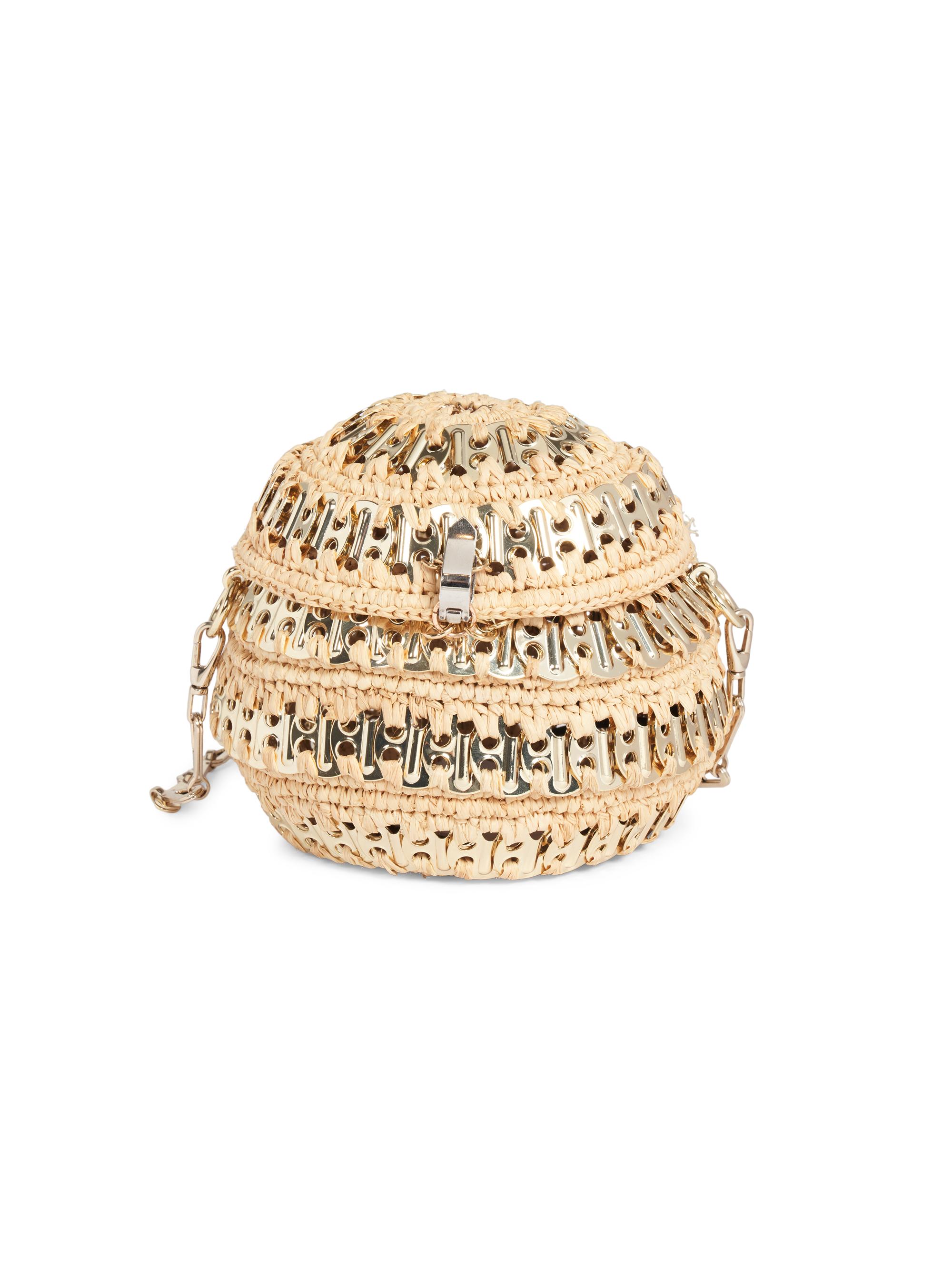 Rabanne Women's Sunkist 1969 Ball Chain Mail & Raffia Shoulder Bag - Natural