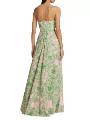 Shop Amur Kaylan Floral Cut-Out Maxi Dress | Saks Fifth Avenue