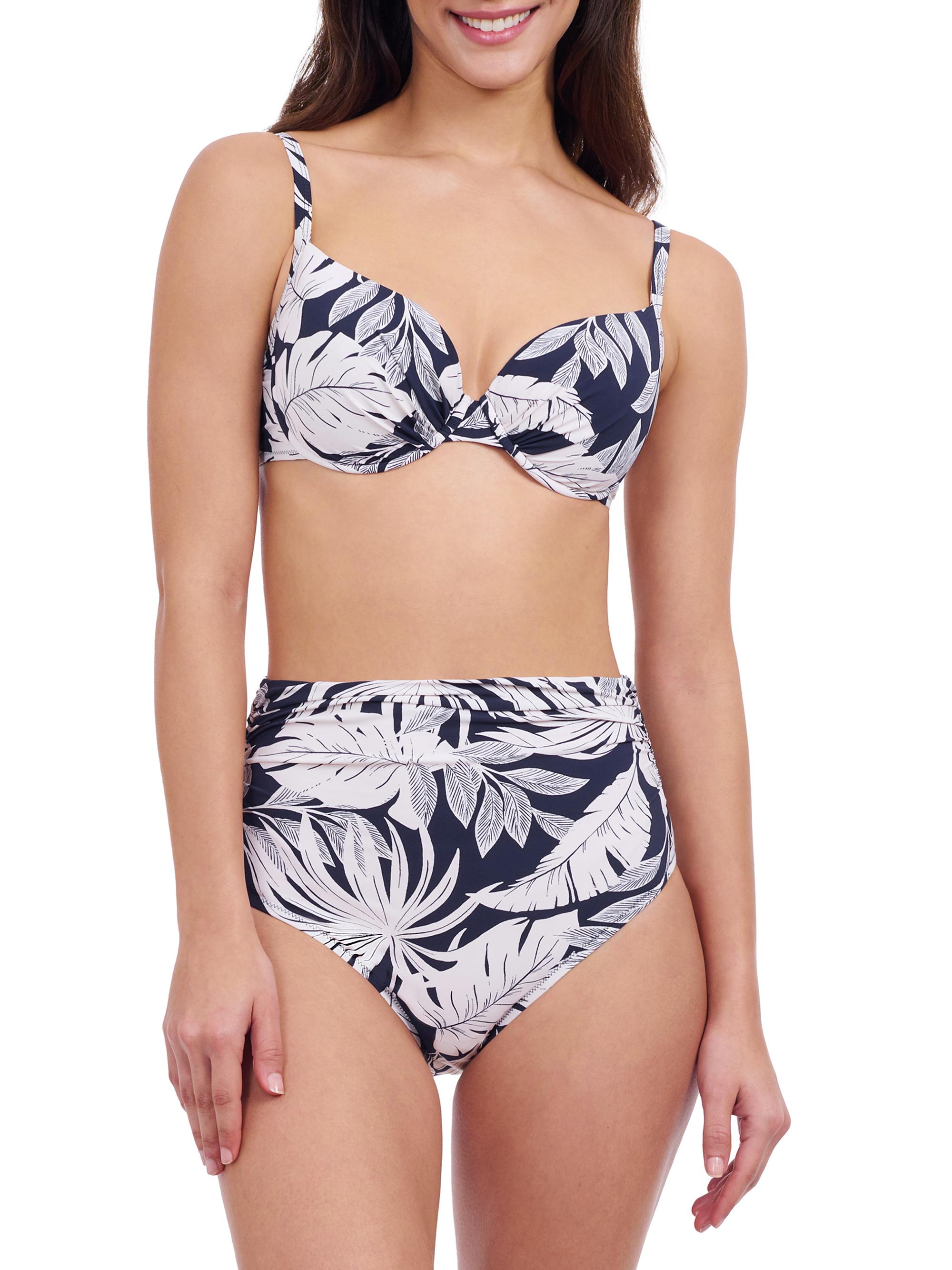 Gottex Swimwear Women's Malaya Floral Bikini Top - Navy White