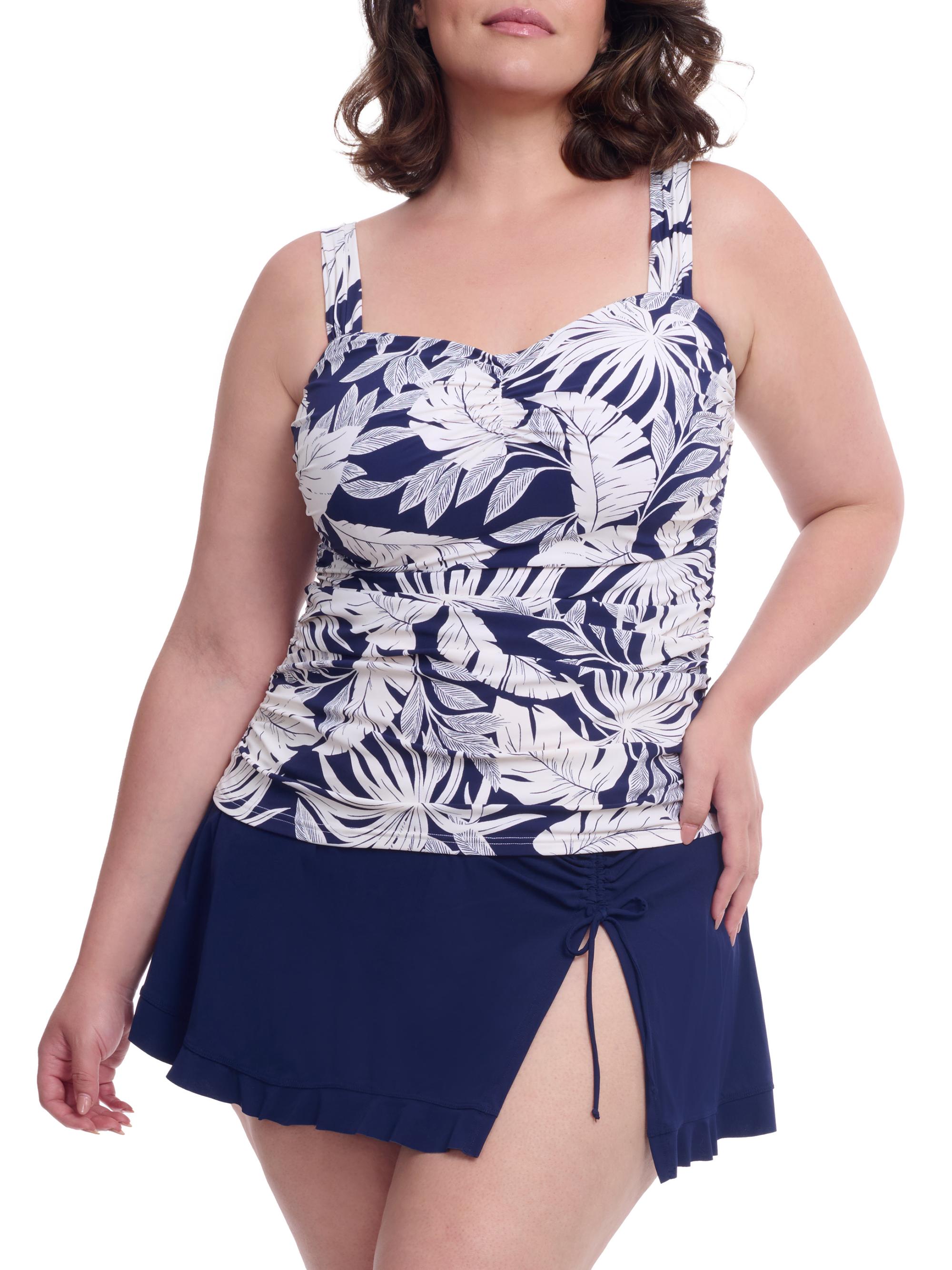 Profile By Gottex Women's Plus Malaya Underwire Tankini - Navy White