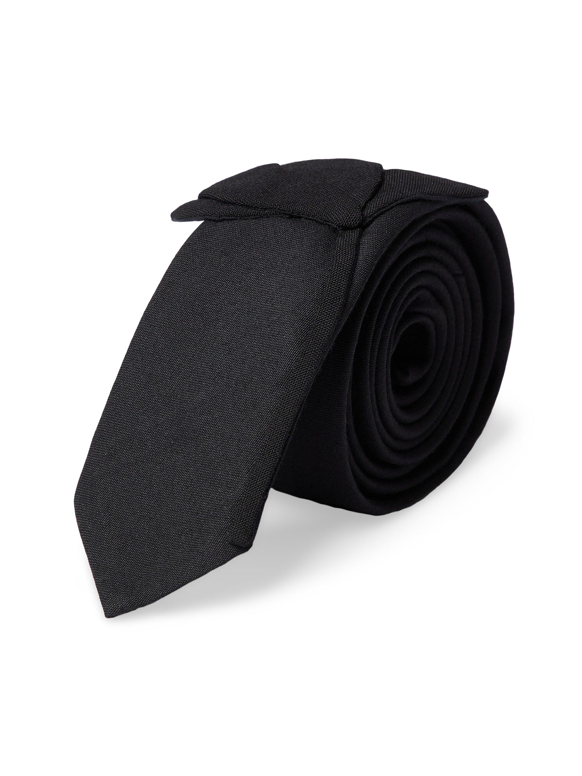 Valentino Garavani Men's Wool and Silk Valentie Tie with Flower Embroidery - Black