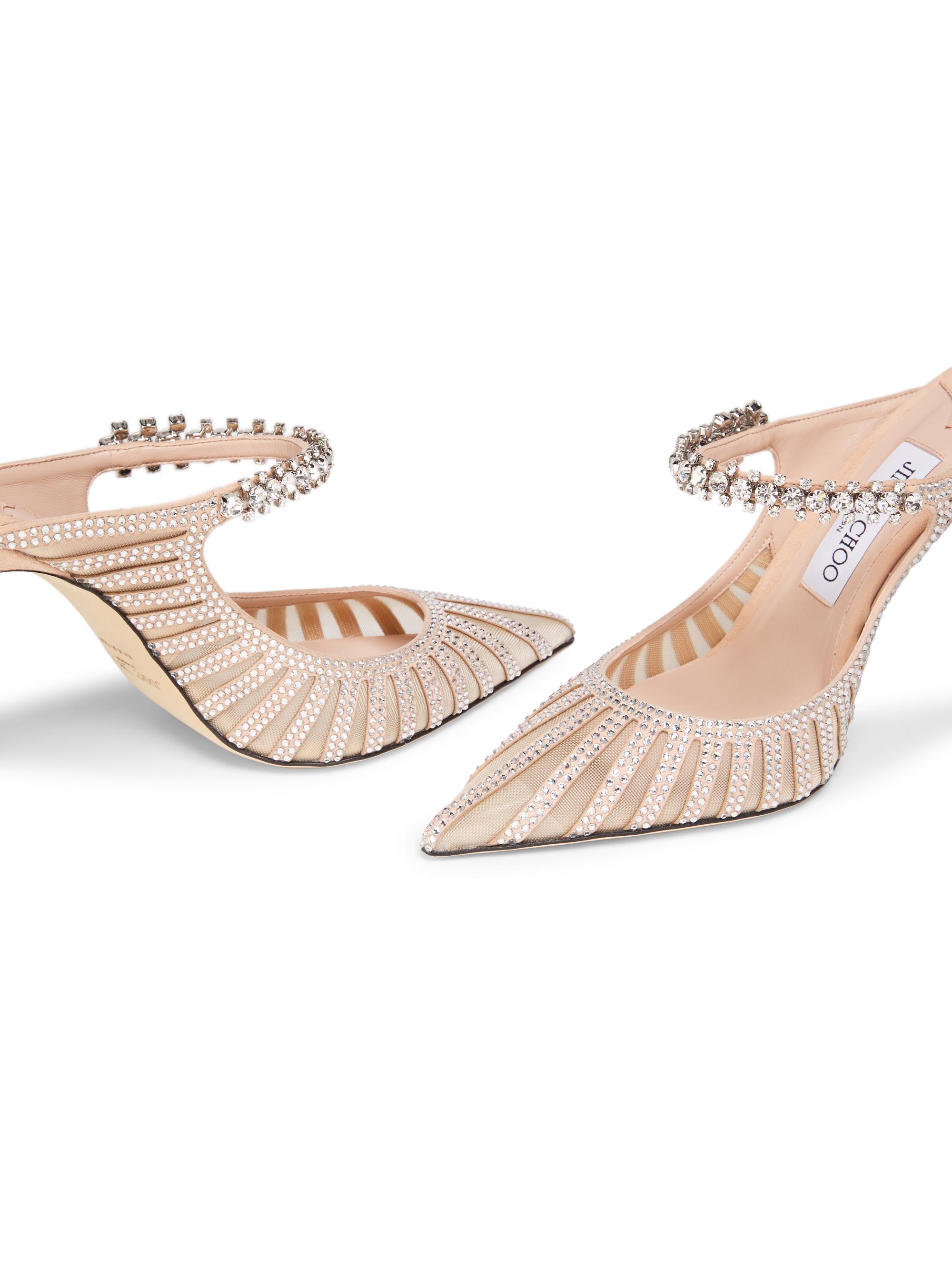 Jimmy Choo Bing 100MM Crystal-Embellished Mesh Mules | Saks Fifth