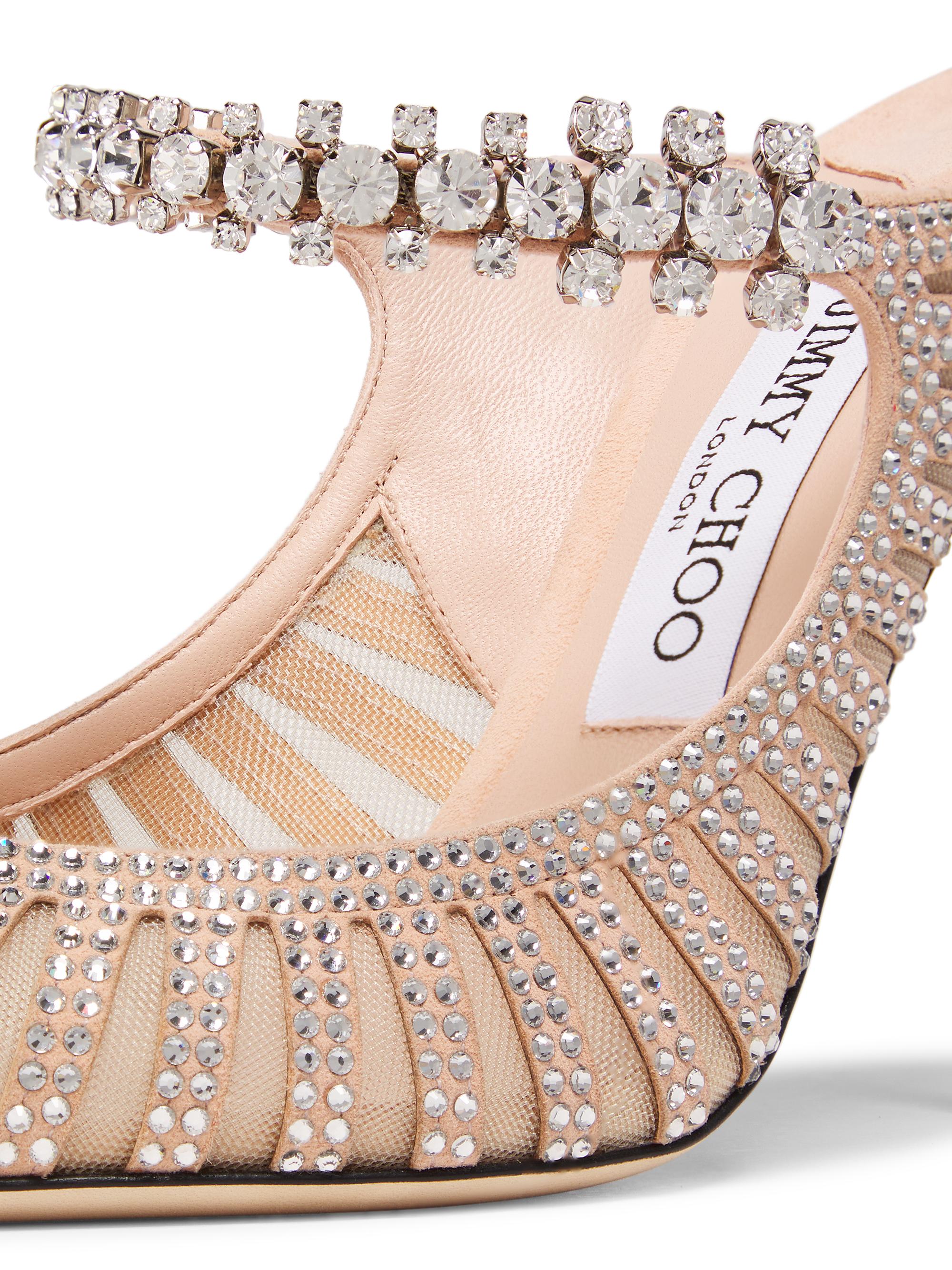 Jimmy Choo Bing 100MM Crystal-Embellished Mesh Mules | Saks Fifth