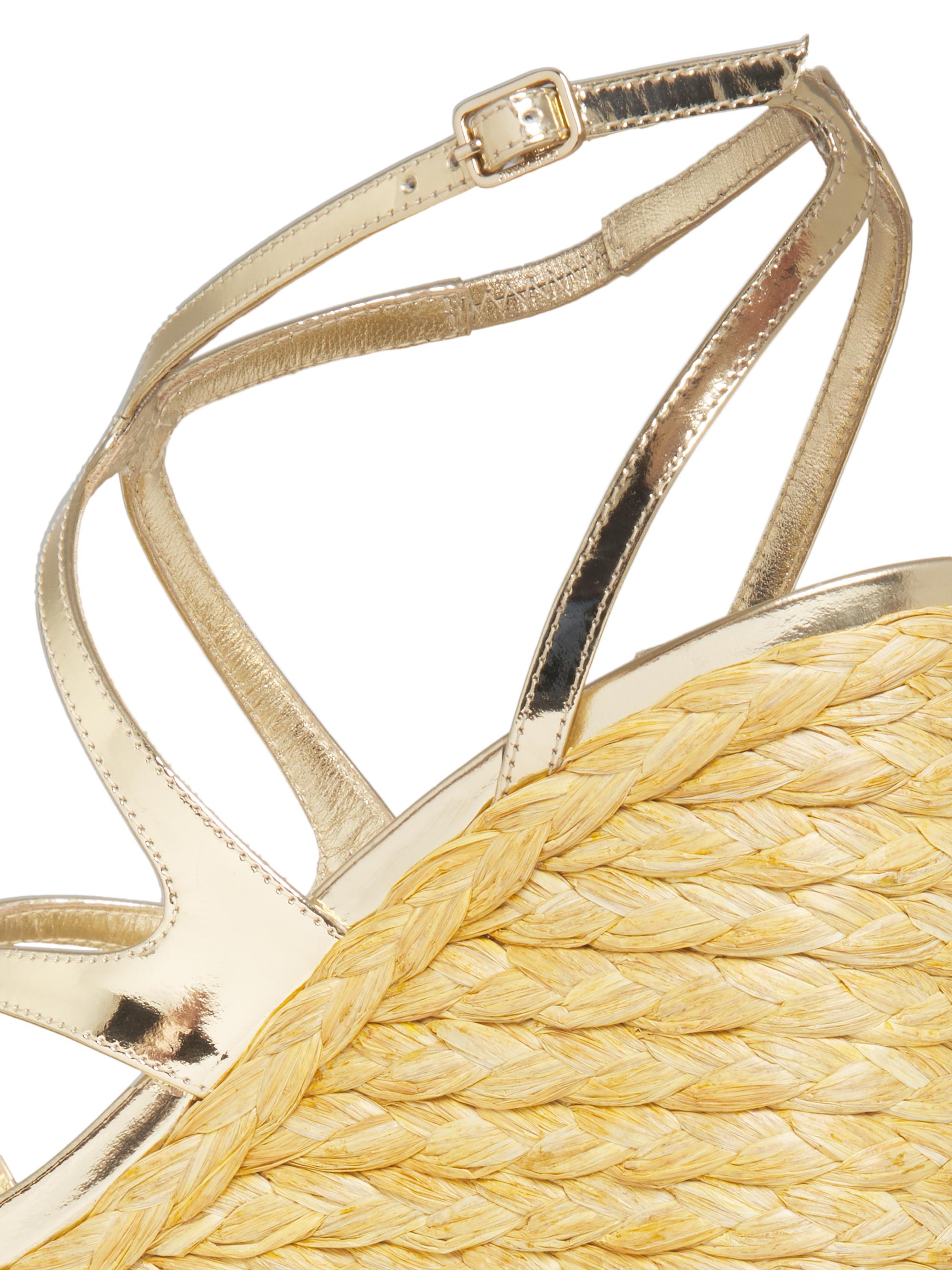 Jimmy Choo Ayla 110MM Metallic Leather Platform Wedge Sandals