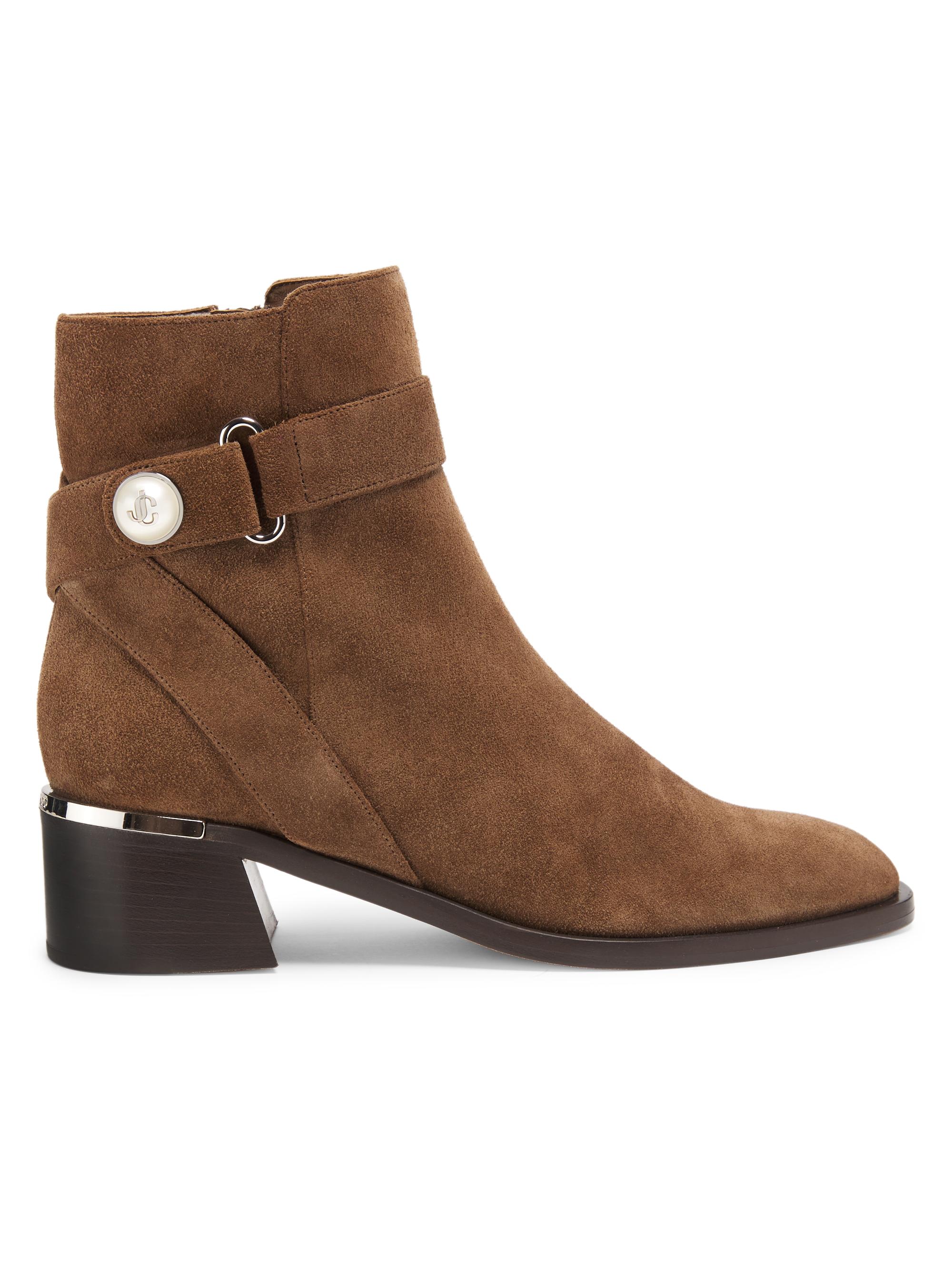 Jimmy Choo Women's Noor 45MM Suede Ankle Boots - Oak Suede