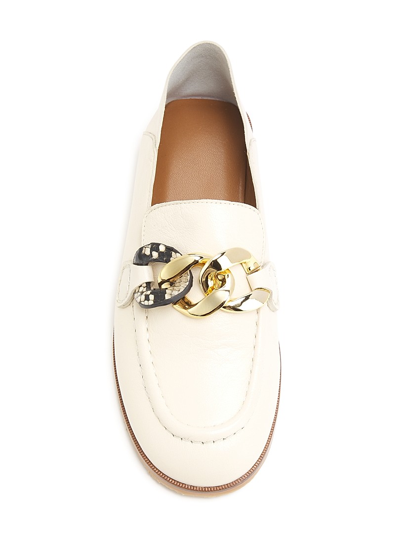 Shop See by Chloé Leather Chain Loafers | Saks Fifth Avenue Shop See by Chloé Leather Chain Loafers | Saks Fifth Avenue