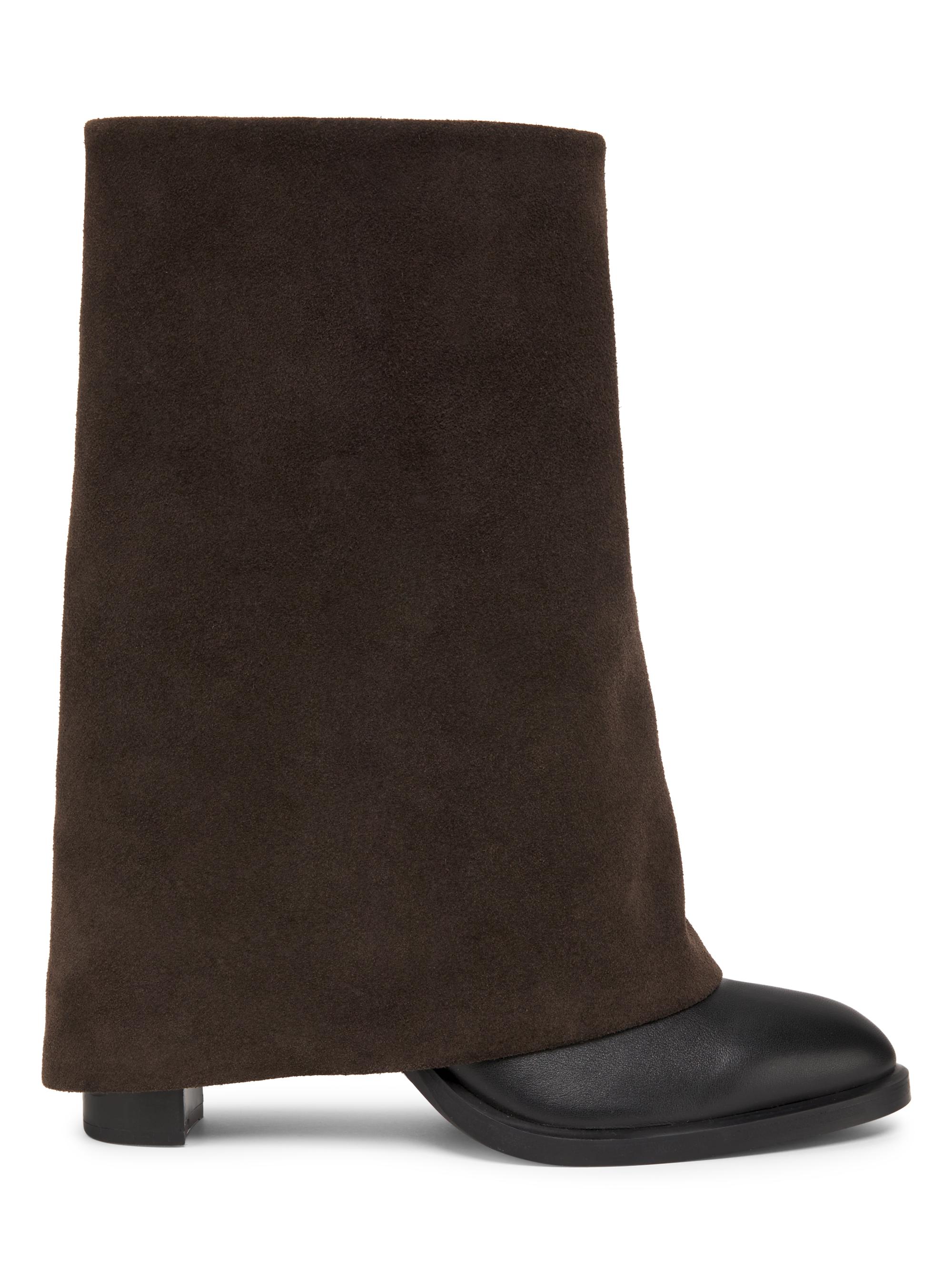 See by Chloé Women's Melia Suede & Leather Foldover Boots - Black