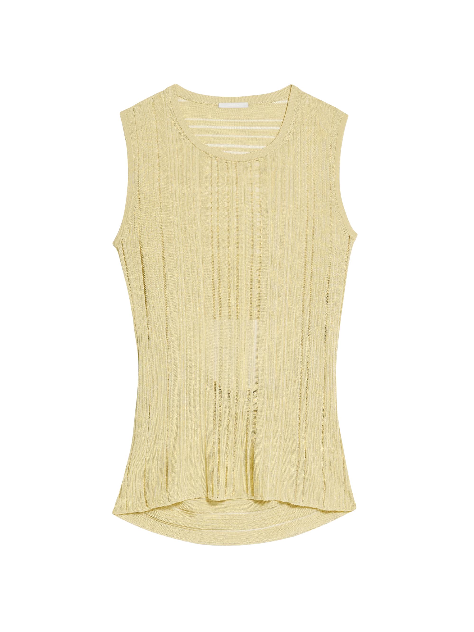 Helmut Lang Women's Ribbed Open-Back Tank - Butter