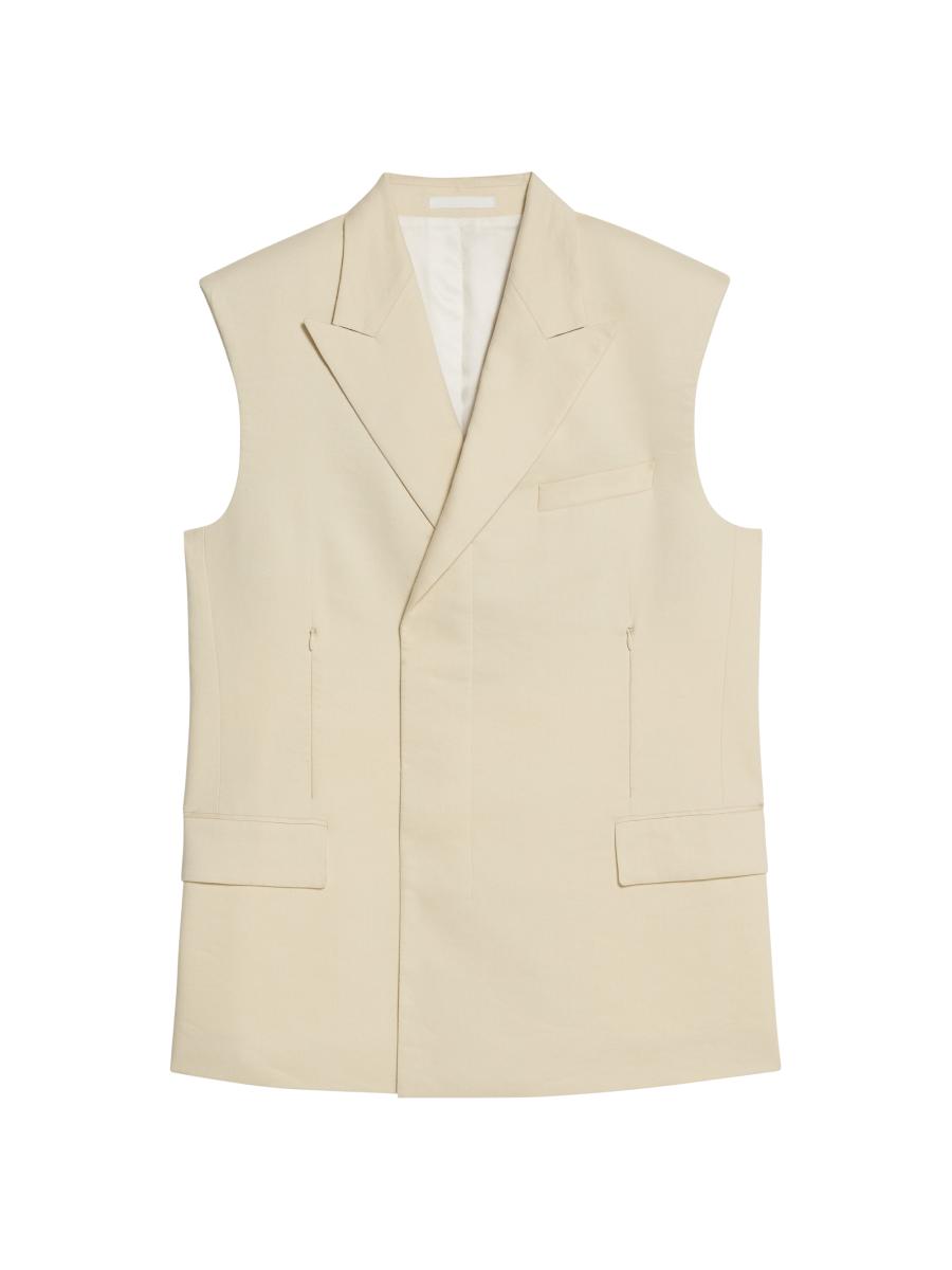 Helmut Lang Oversized Linen-Blend Blazer Vest | Saks Fifth