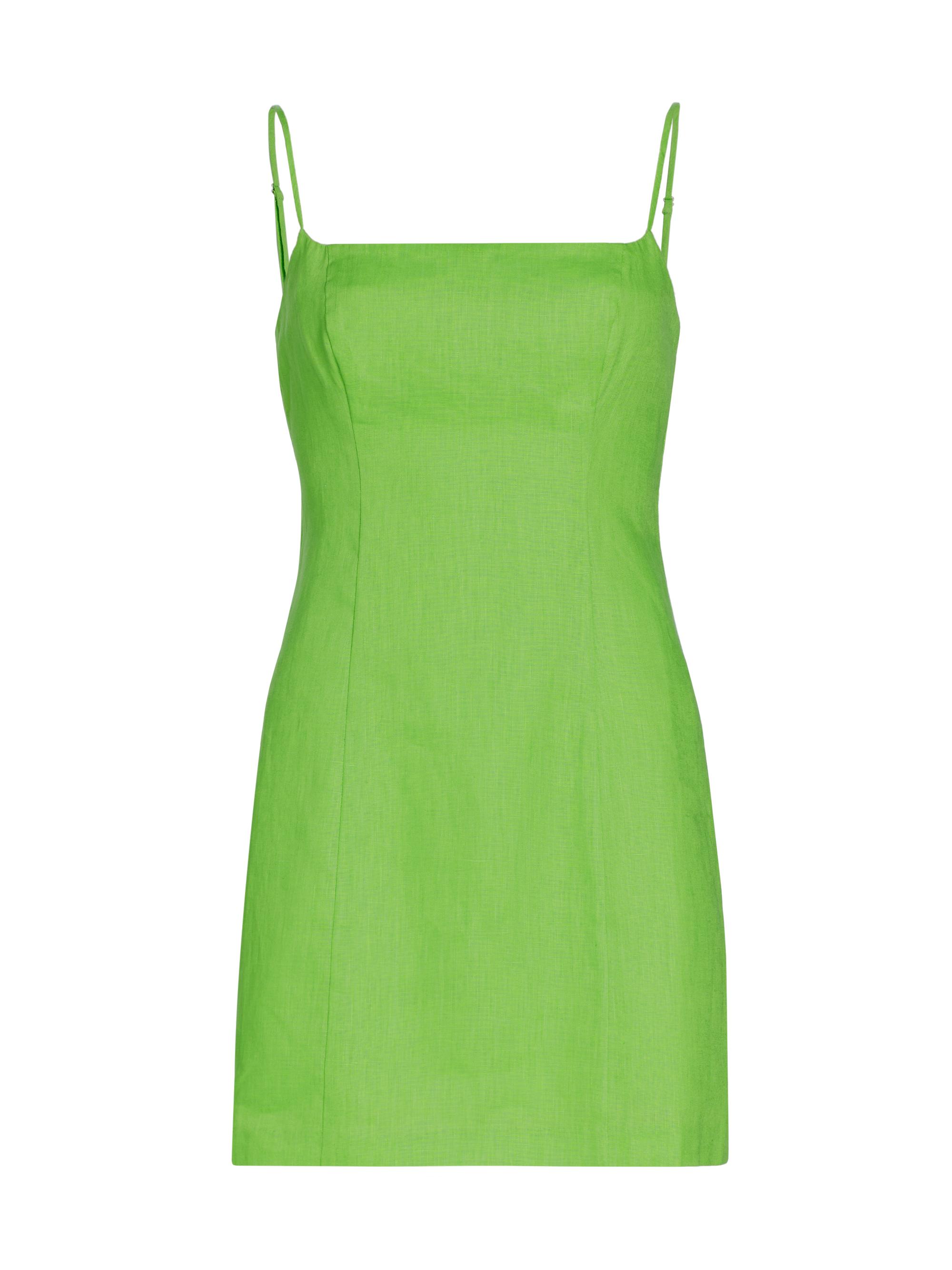 Rhode Women's Jackie Linen Minidress - Green Lemon